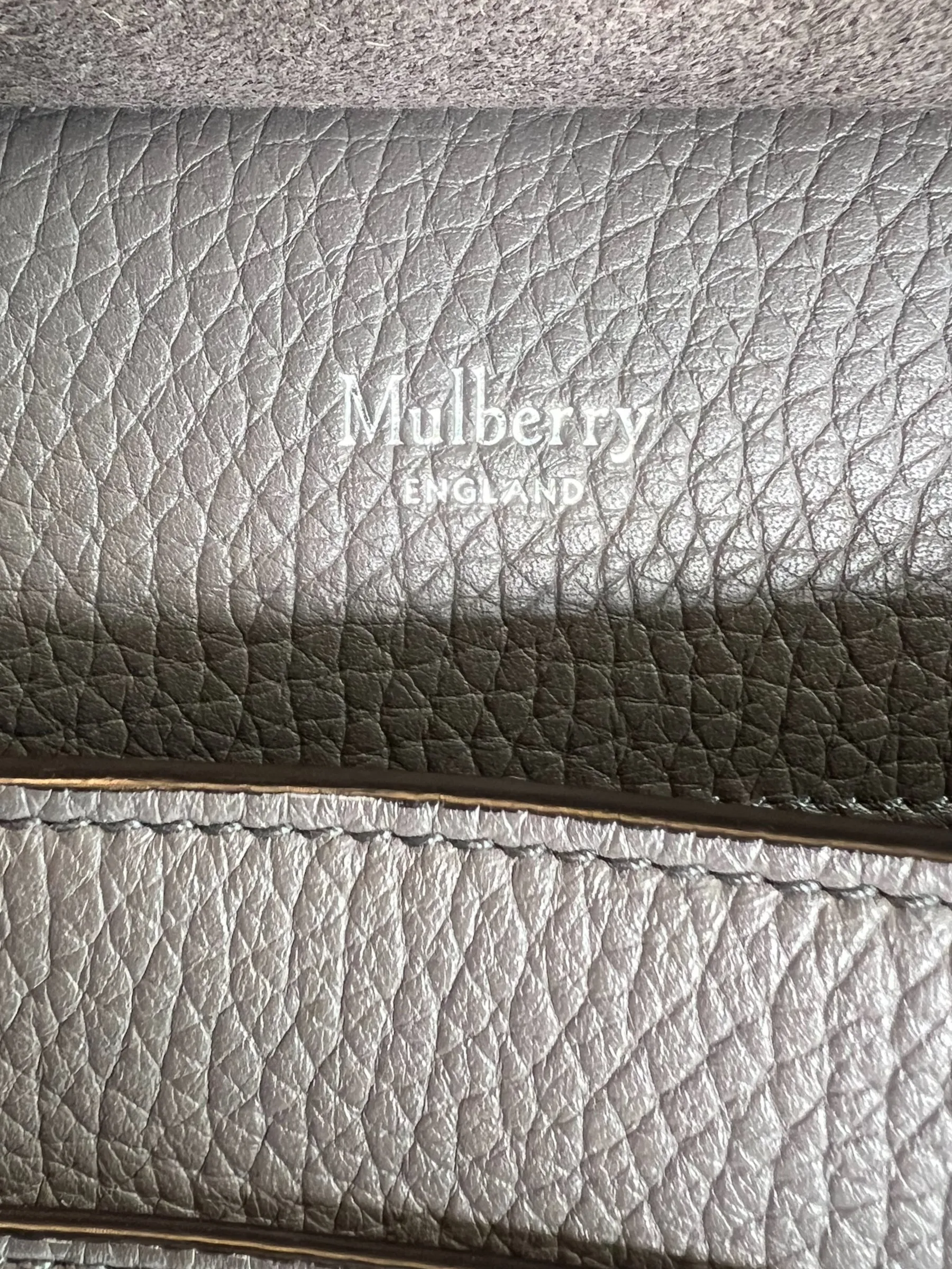 Mulberry Light Grey Leather Antony Satchel