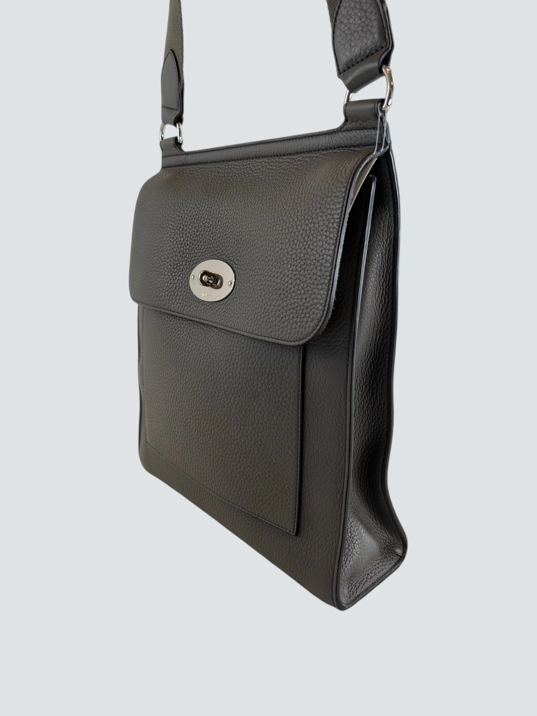 Mulberry Light Grey Leather Antony Satchel