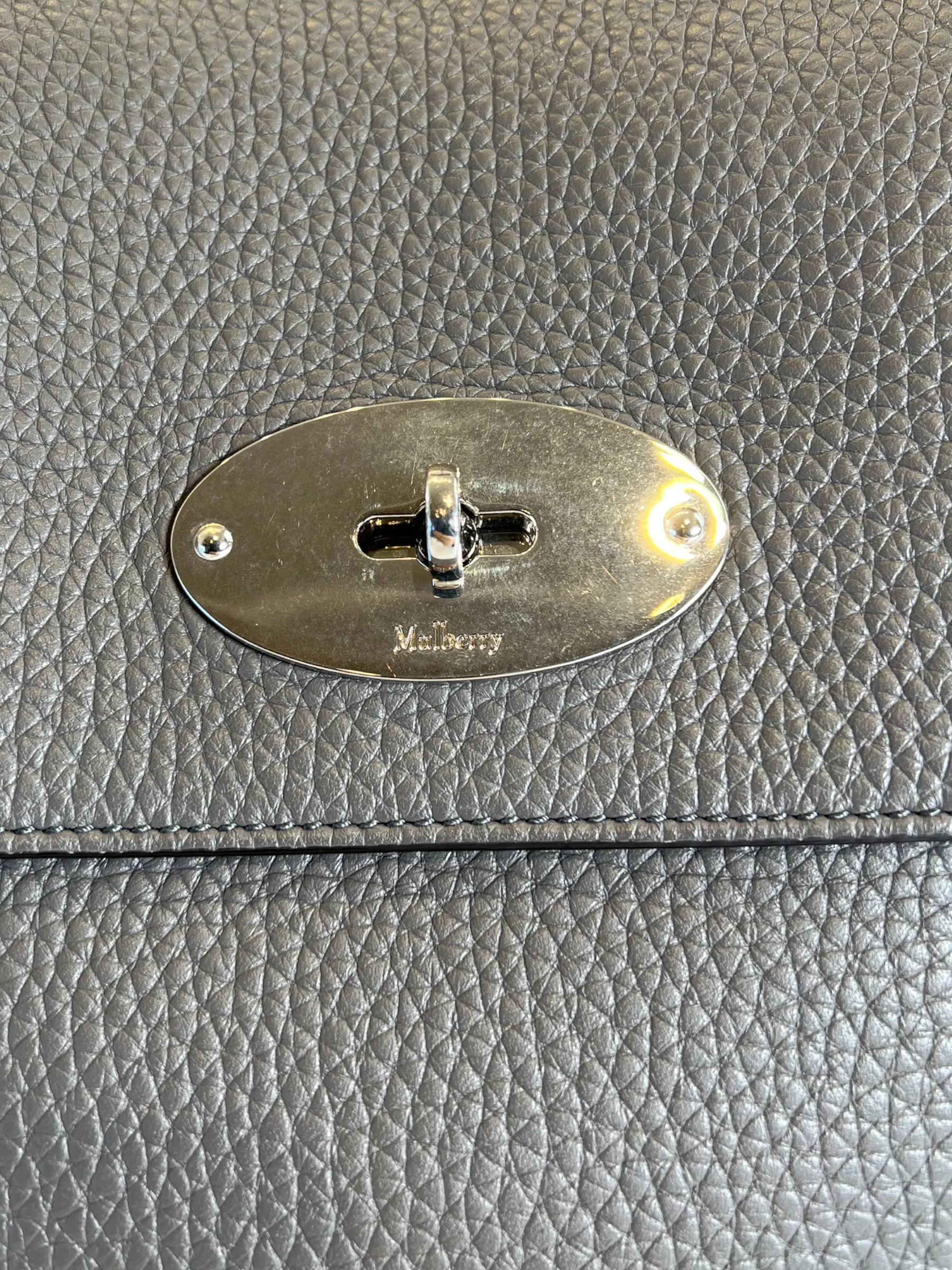 Mulberry Light Grey Leather Antony Satchel