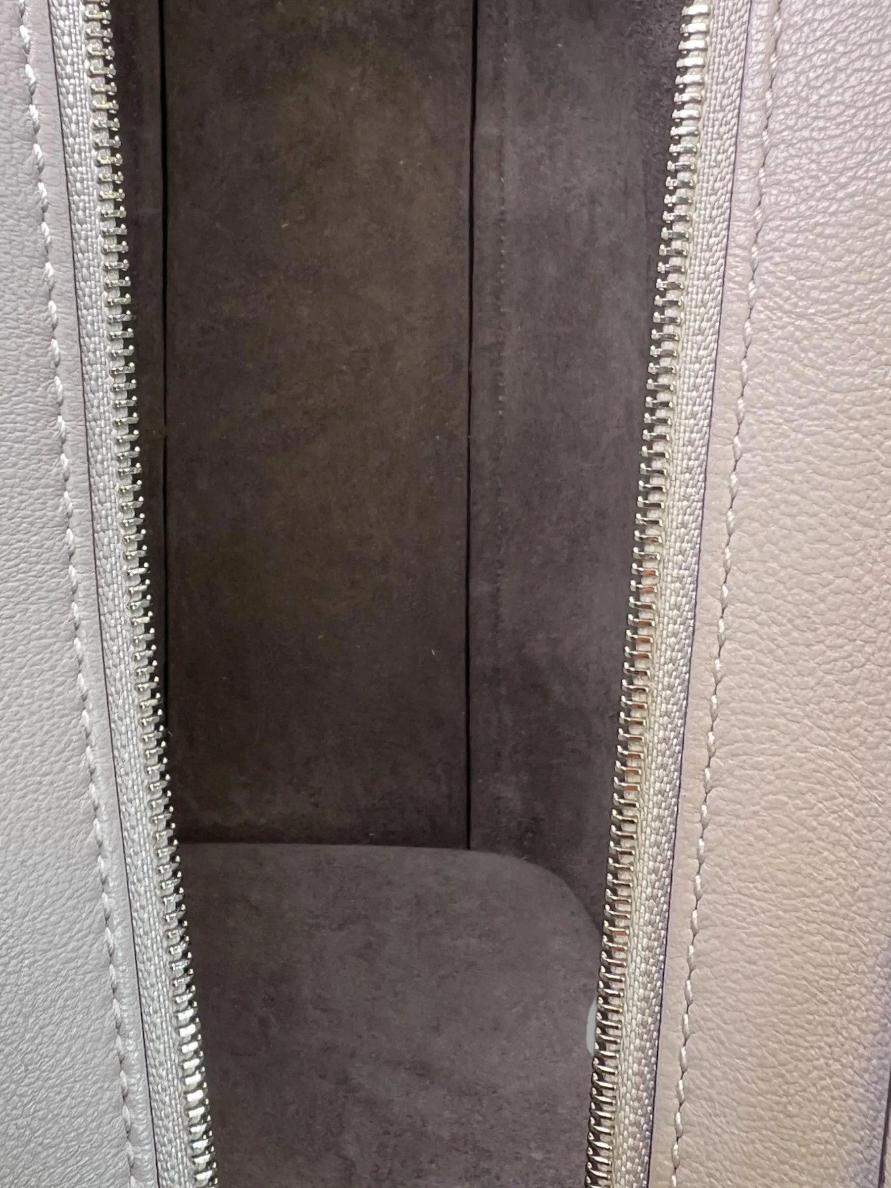 Mulberry Pale Grey Leather Mini Zipped Bayswater