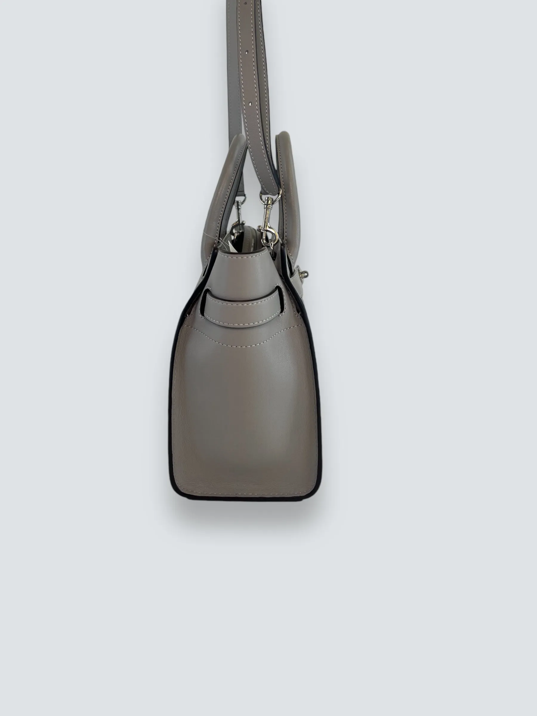 Mulberry Pale Grey Leather Mini Zipped Bayswater