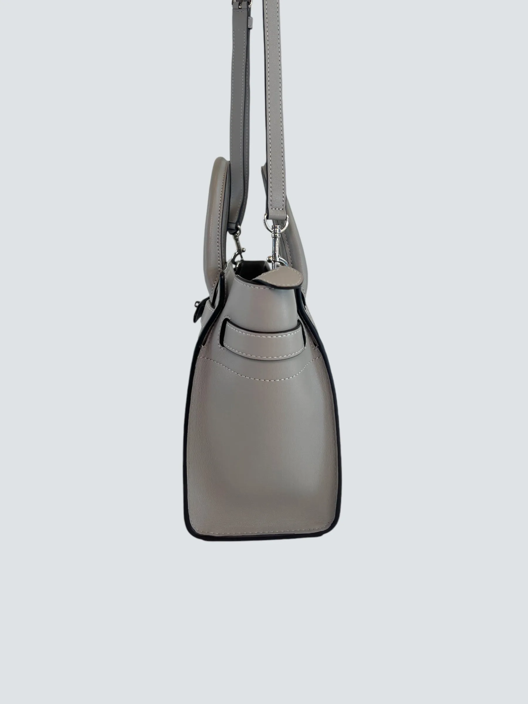 Mulberry Pale Grey Leather Mini Zipped Bayswater