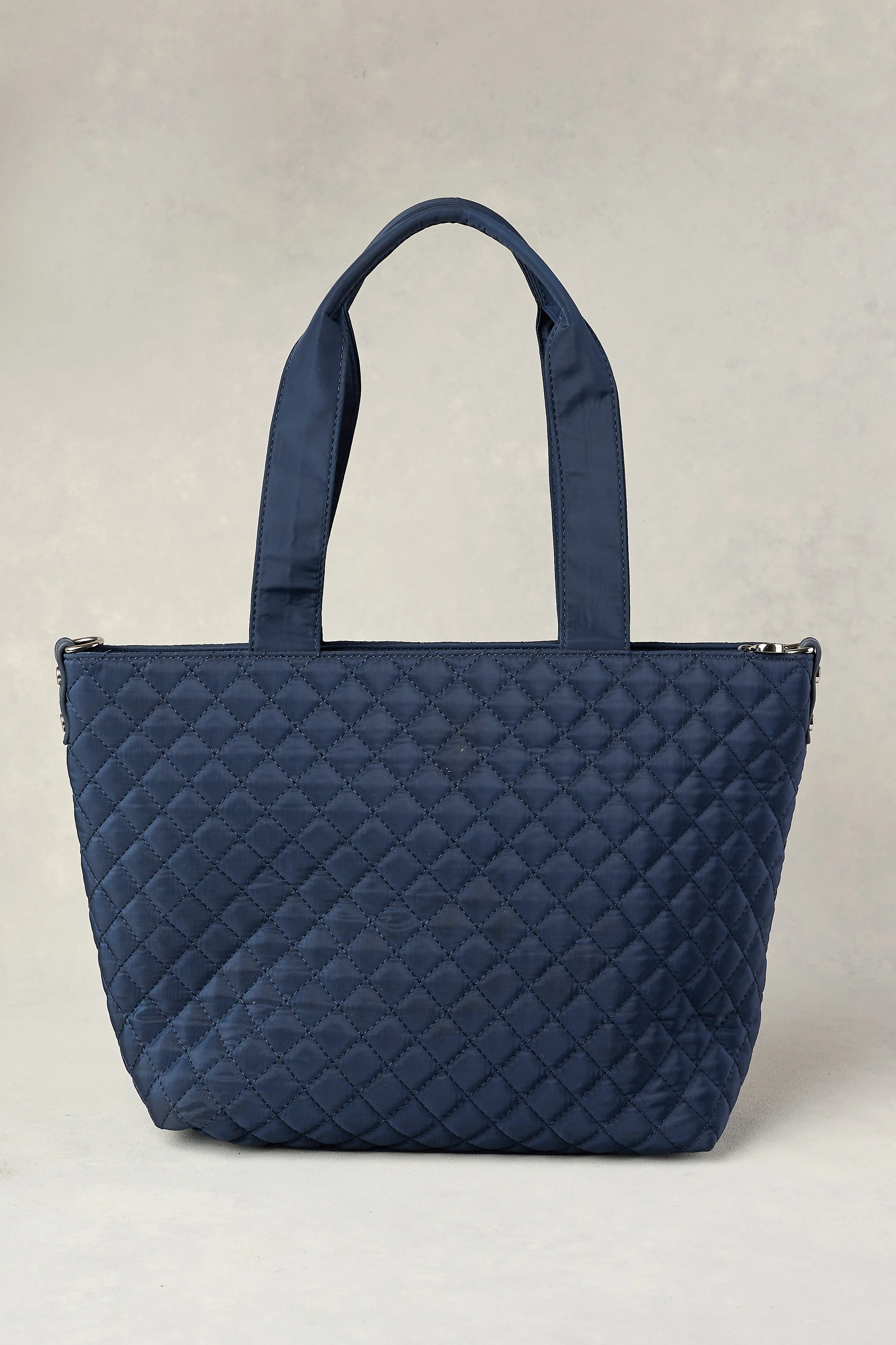 Naomi Quilted Tote - Navy