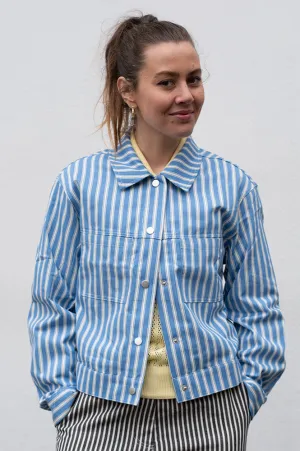 Object Sola Lapis Blue Stripe Jacket