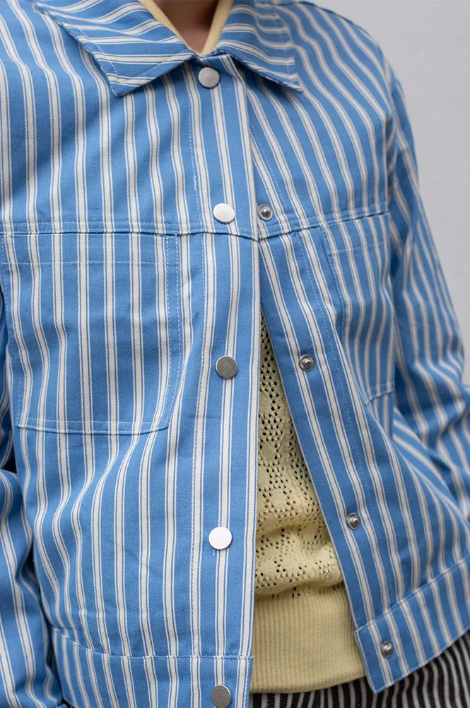 Object Sola Lapis Blue Stripe Jacket