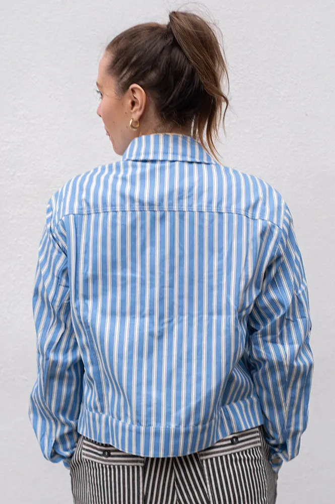 Object Sola Lapis Blue Stripe Jacket