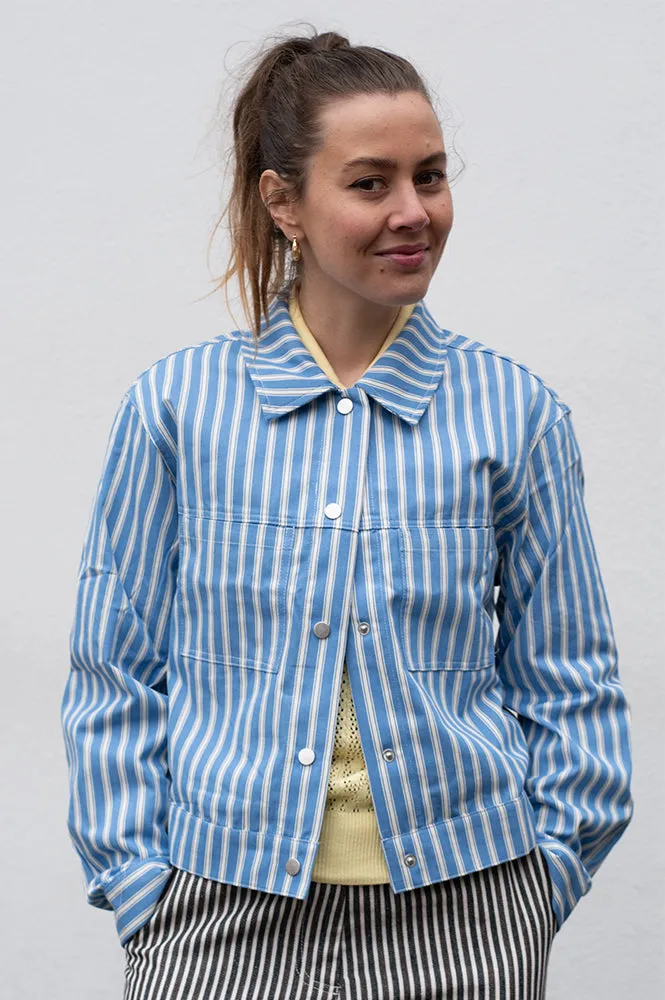 Object Sola Lapis Blue Stripe Jacket