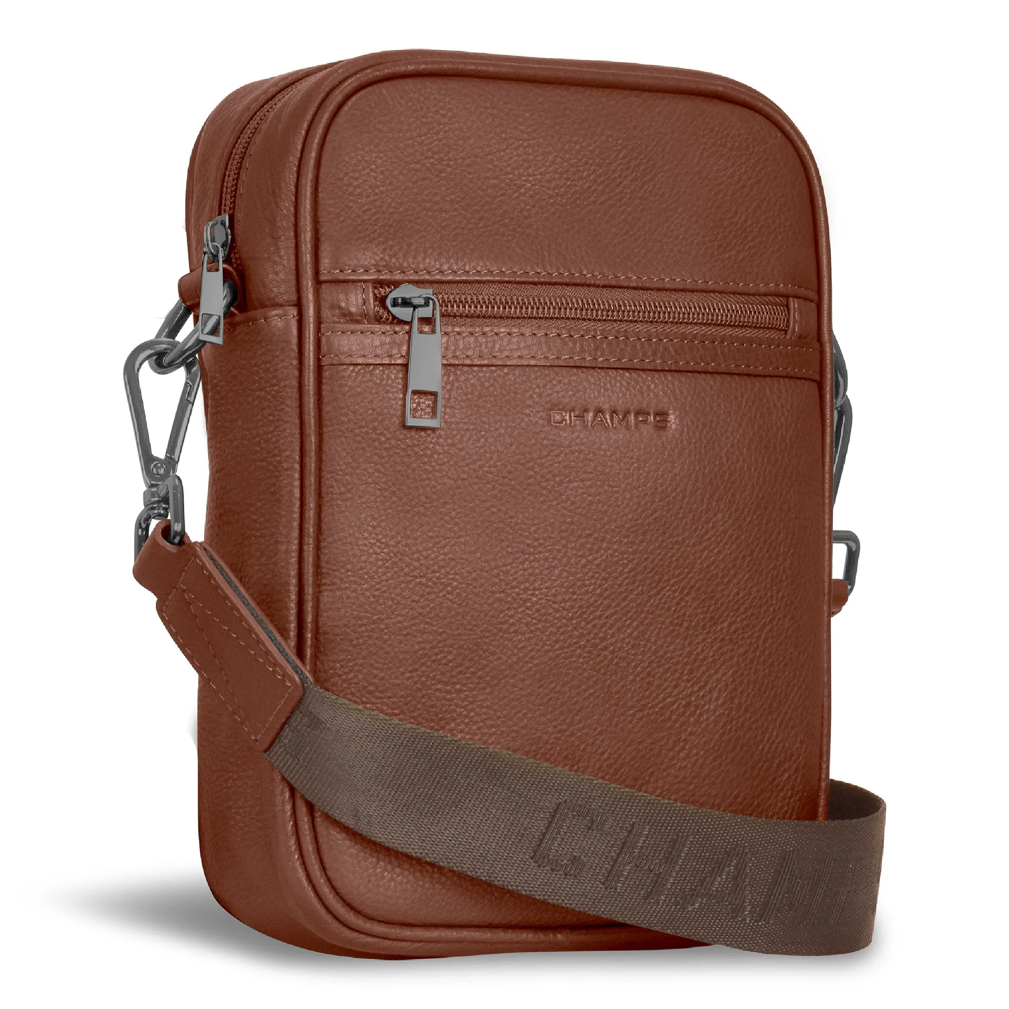 Onyx / Leather Vertical Cross-Body Bag
