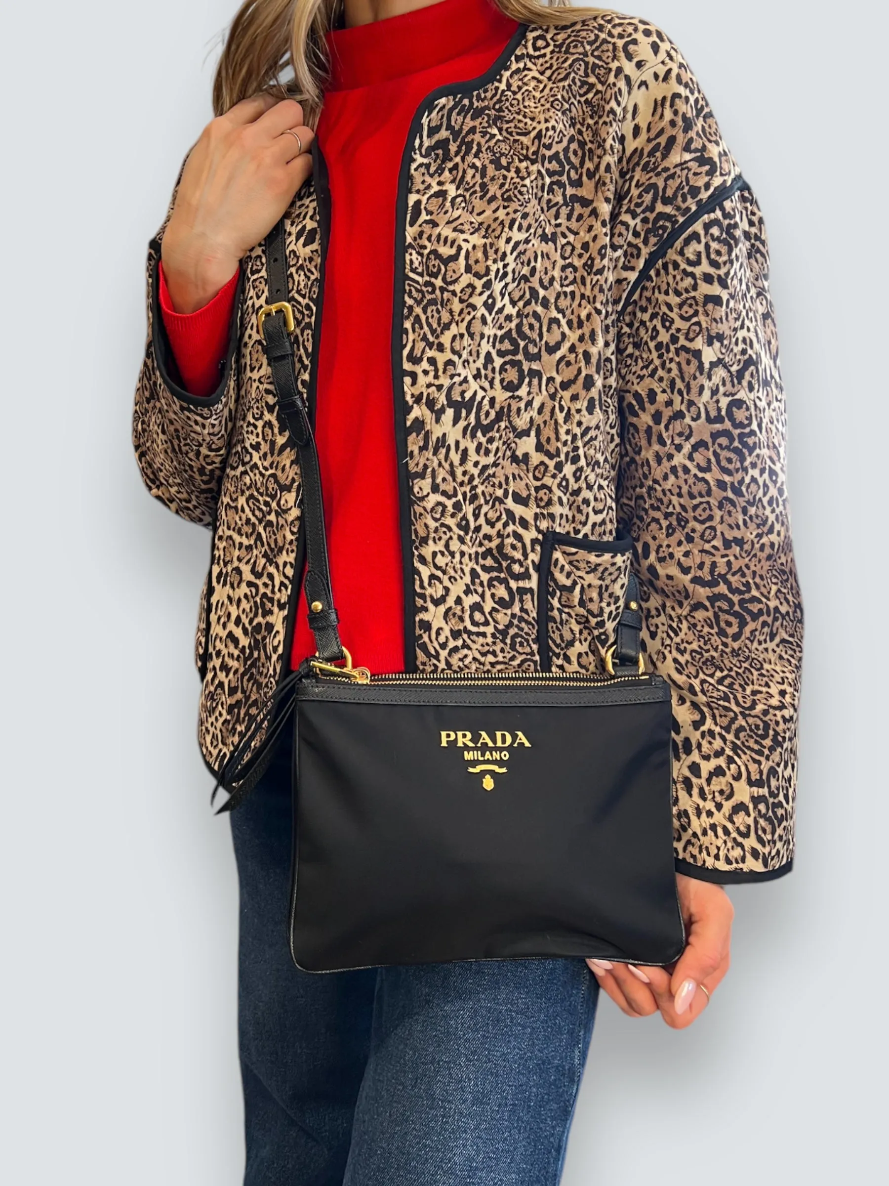 PART PAYMENT ONLY - Prada Black Nylon & Leather Crossbody