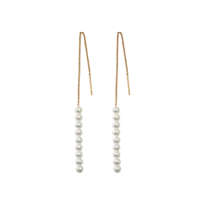 Pearl Drop Threader Earrings