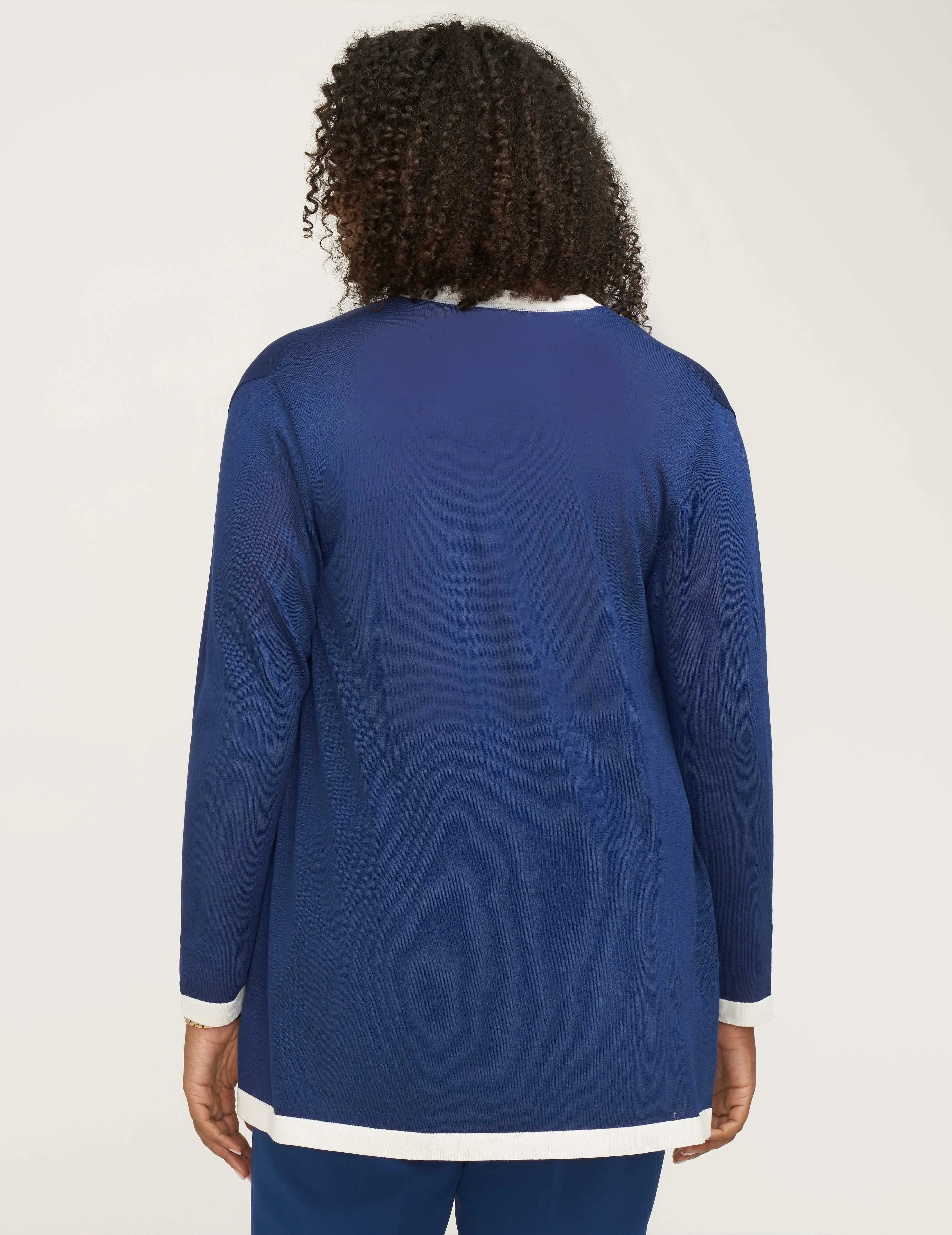 Plus Size Color Block Drapey Cardigan- Sale