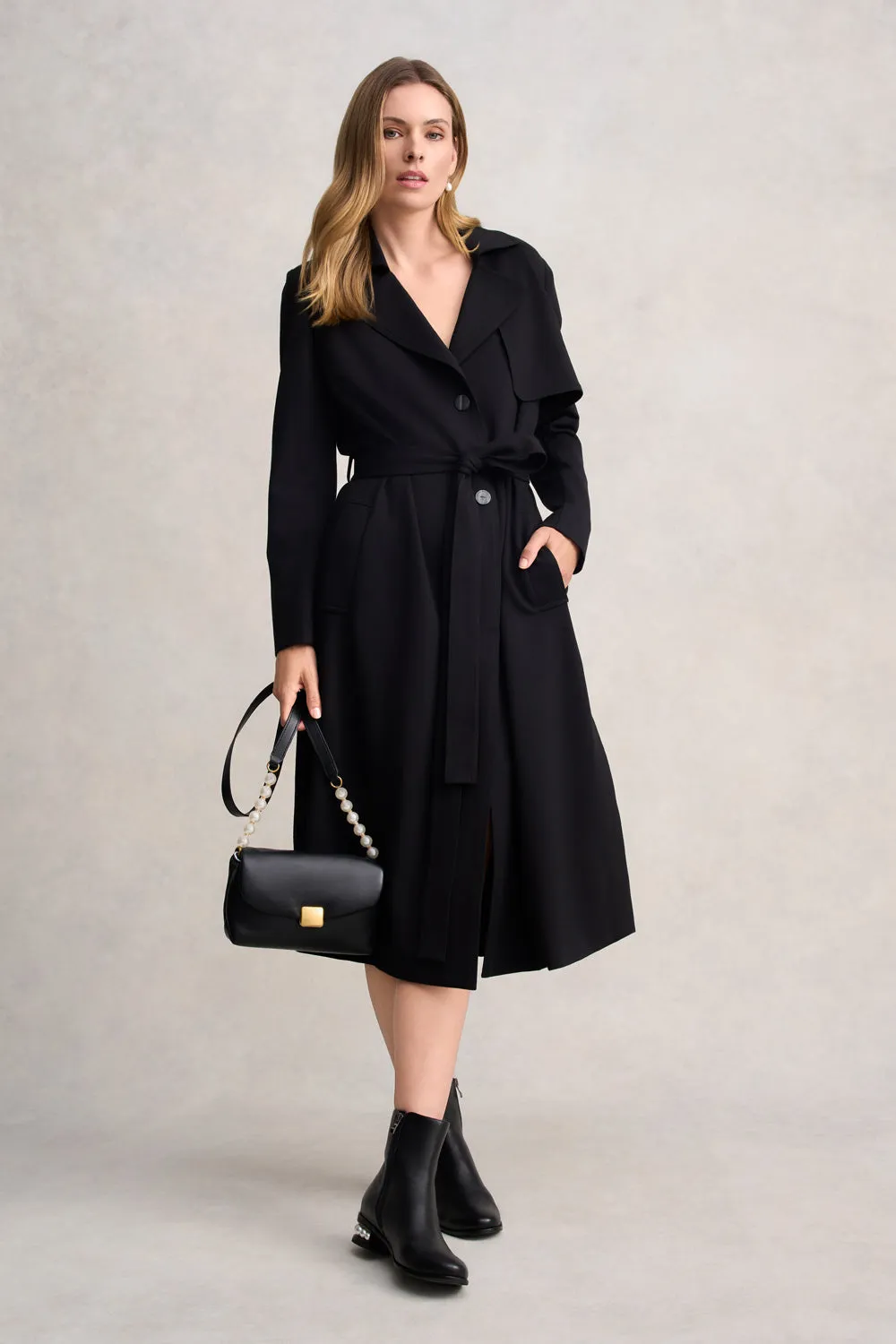 Polly Pearl Strap Bag - Black