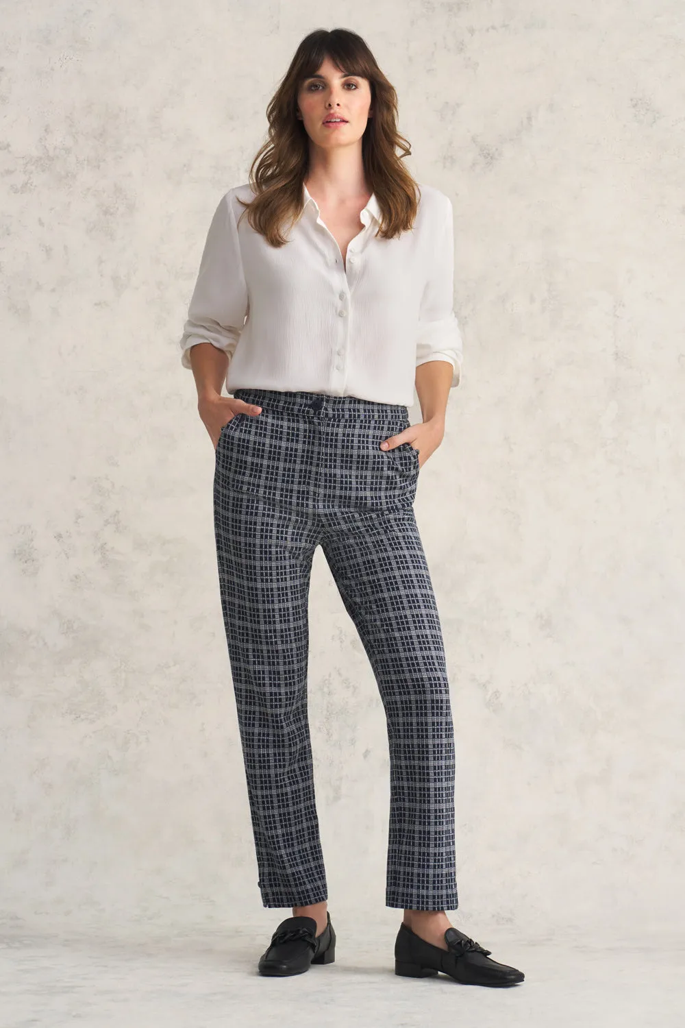 Ponte Check Pant - Ink Check
