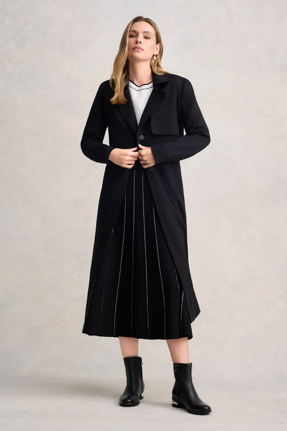 Ponte Trench Coat - Black