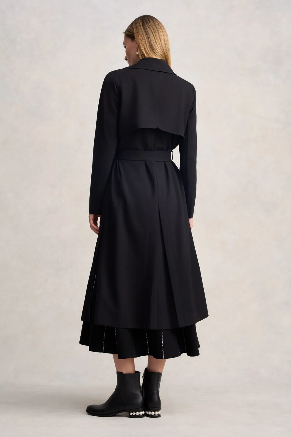 Ponte Trench Coat - Black