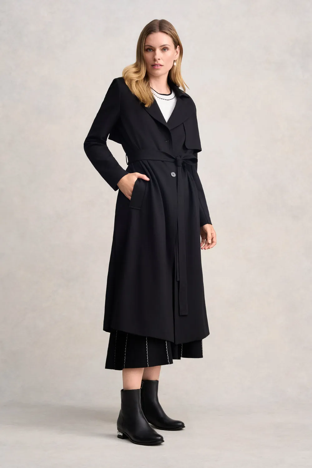 Ponte Trench Coat - Black