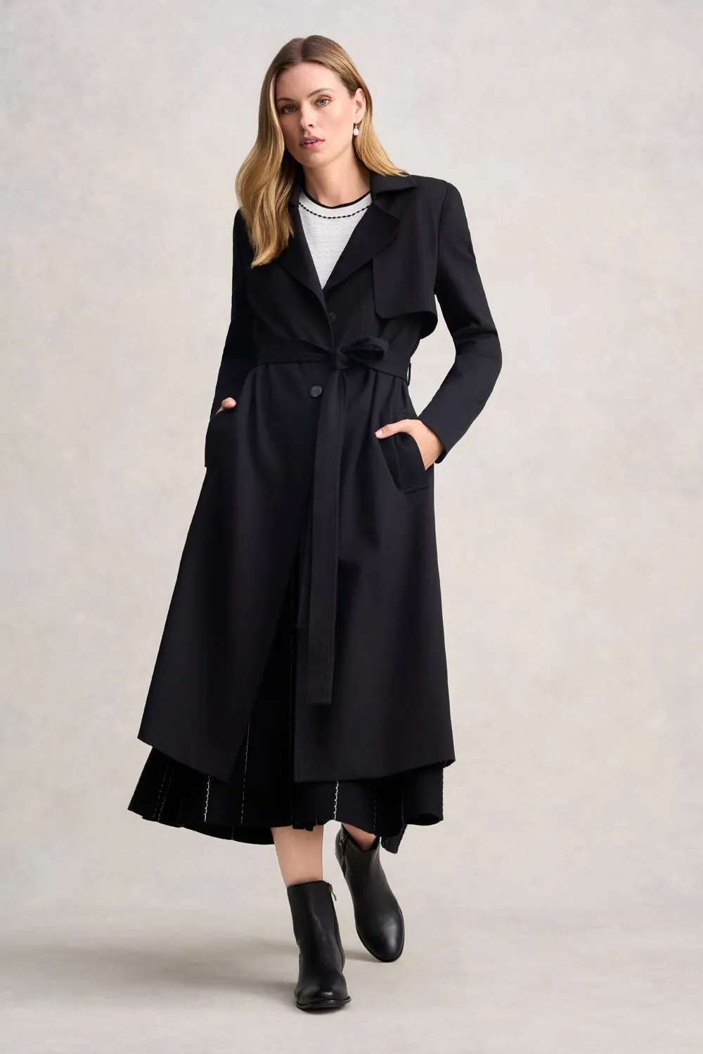 Ponte Trench Coat - Black