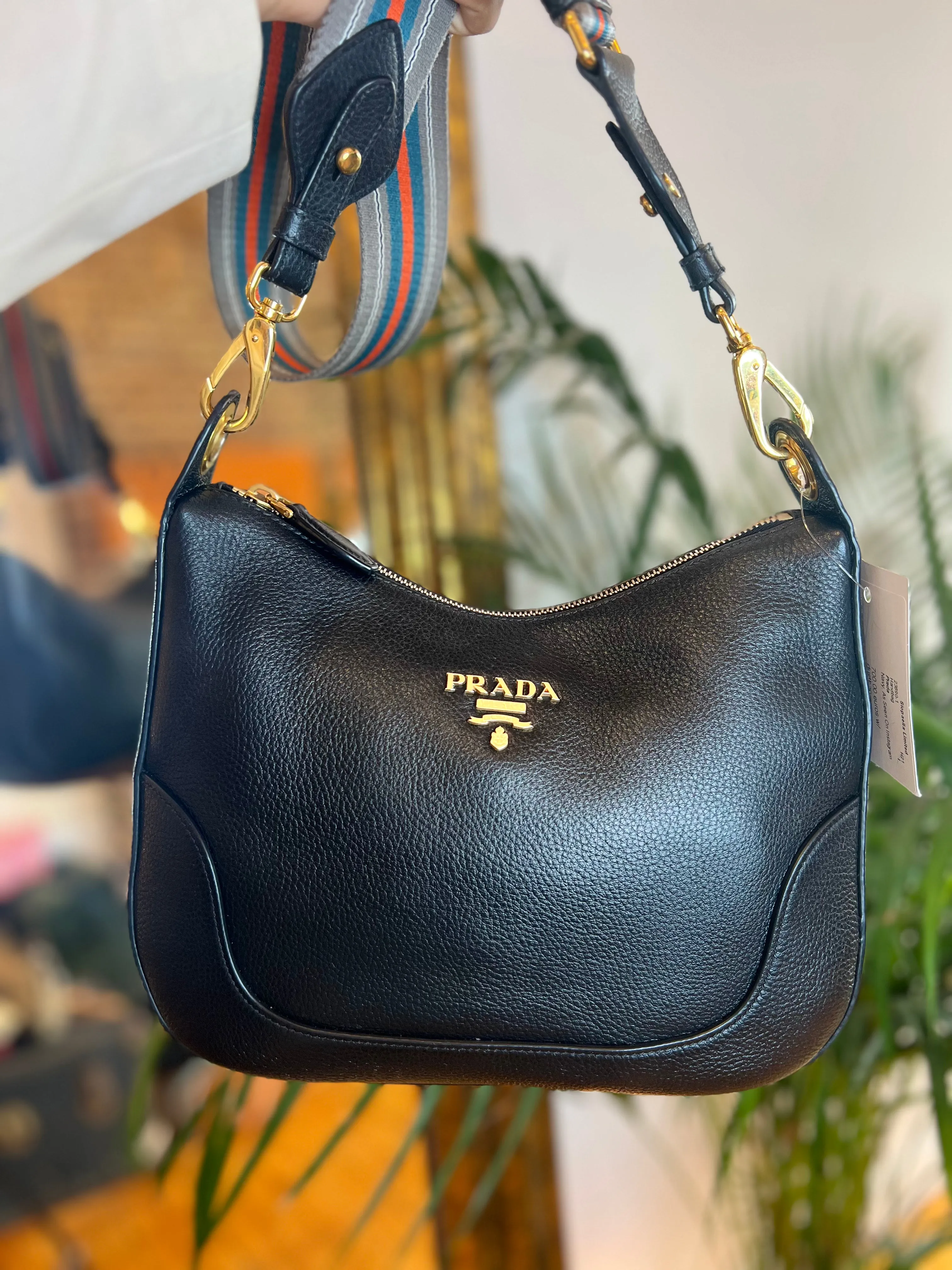 Prada Black Leather Crossbody