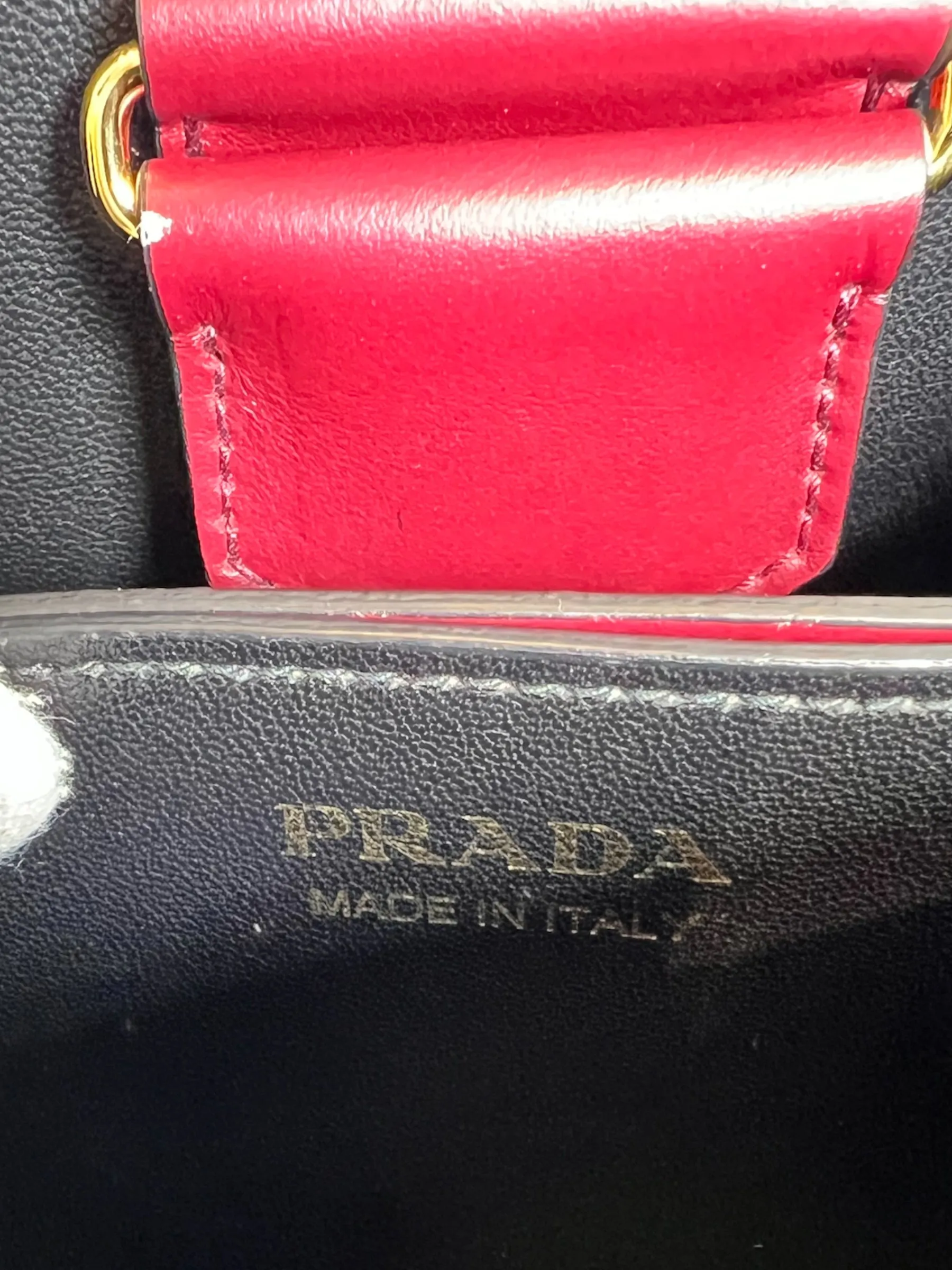 Prada Burgundy Saffiano Leather Medium Panier Shoulder Bag
