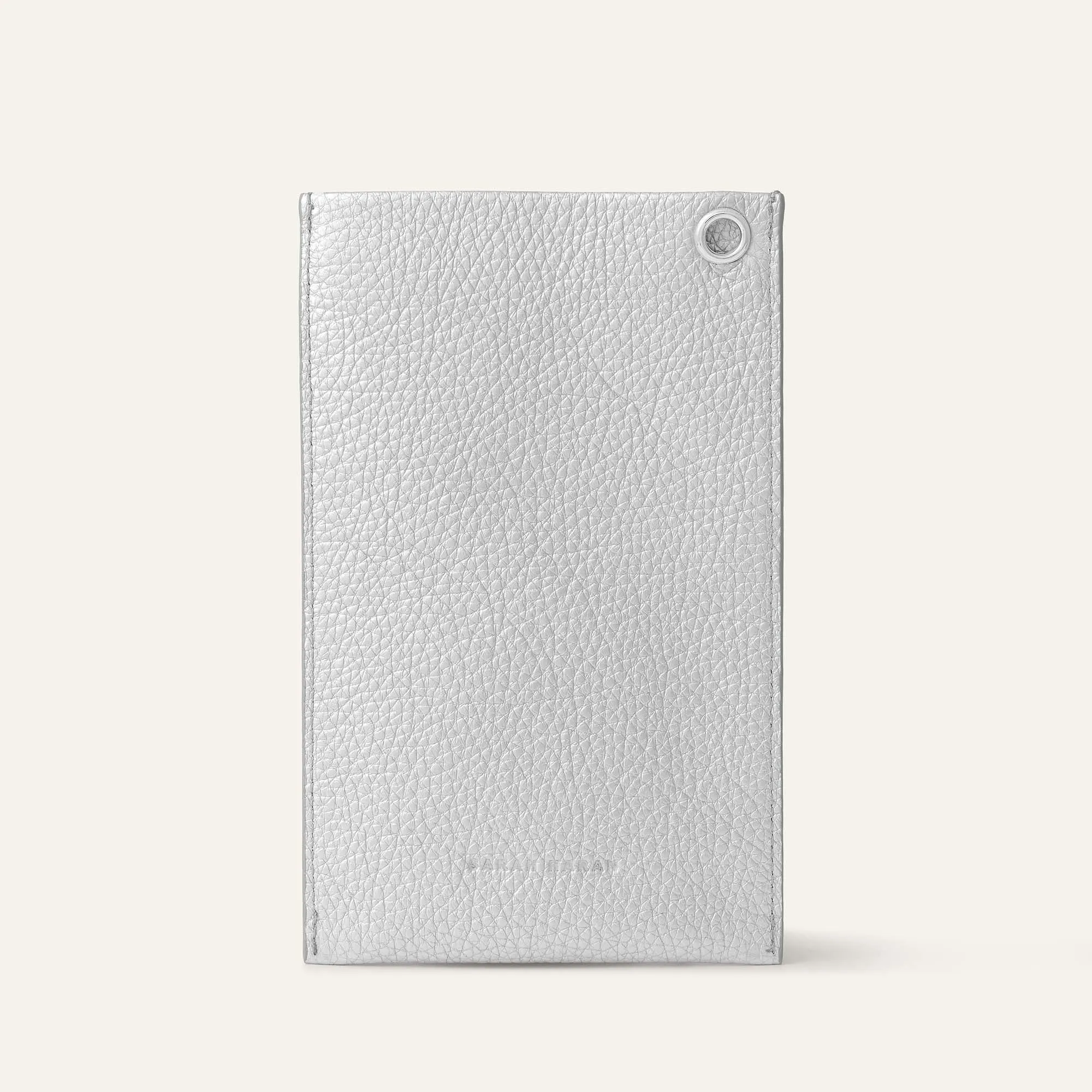 Primrose Pouch | Soft Metallic Silver with Silver hardware