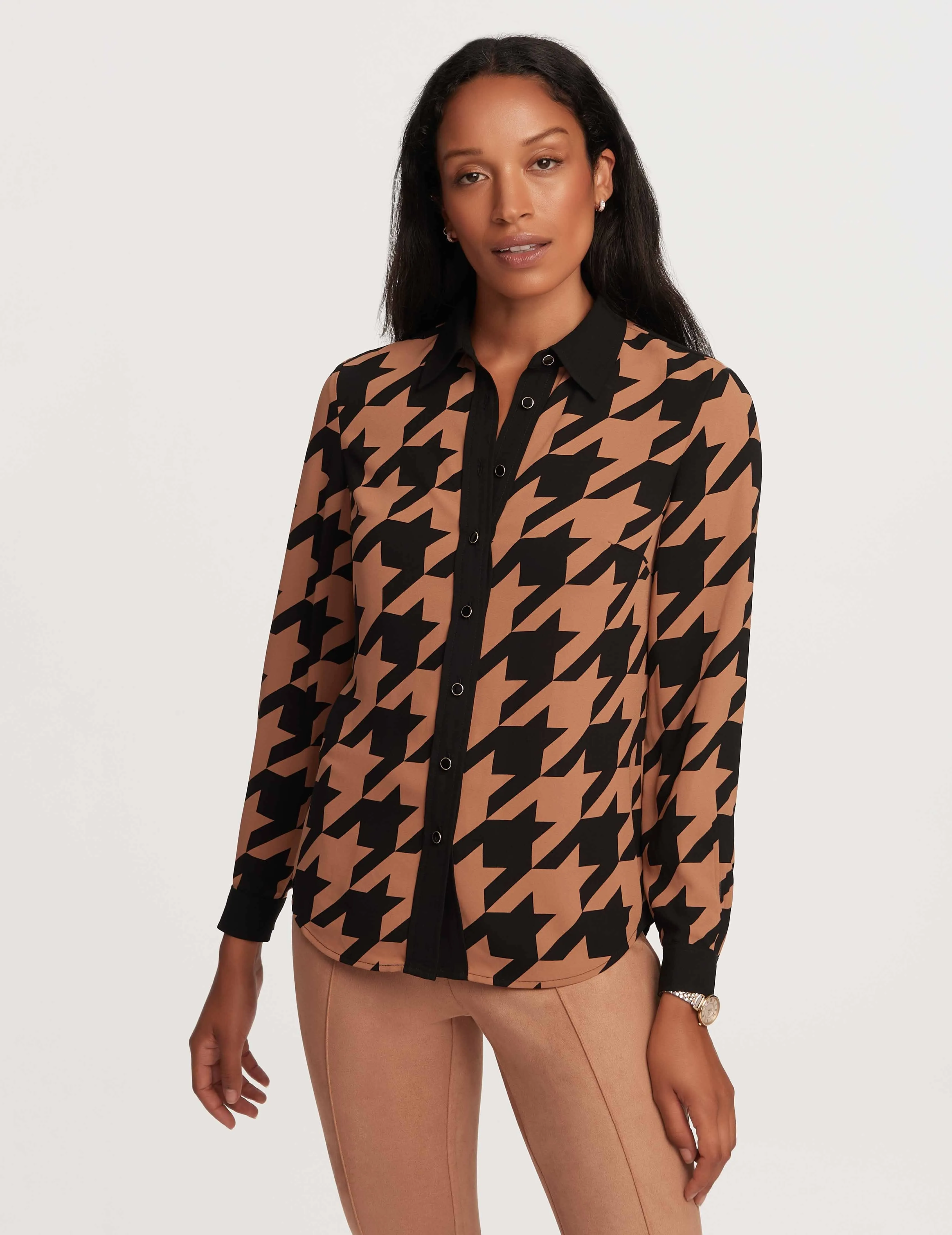 Printed Button Down Blouse- Sale