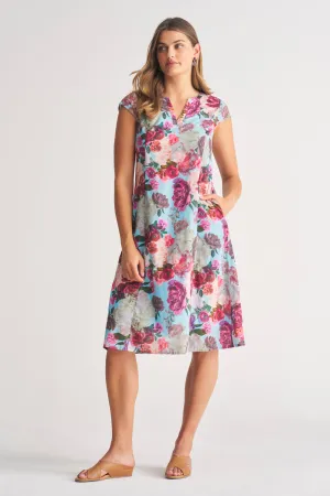 Printed Cotton Dress - Botanical Print