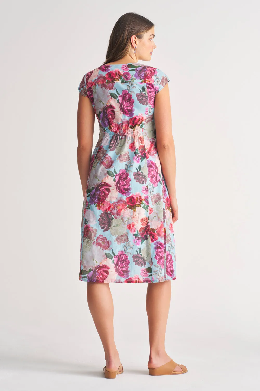 Printed Cotton Dress - Botanical Print
