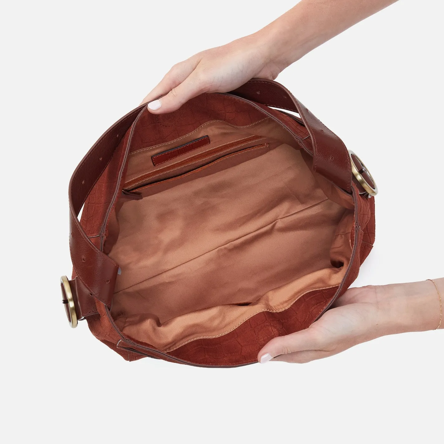 Render Shoulder Bag In Suede - Sequoia Croc Emboss