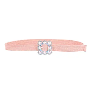 Rhinestone Square Buckle Stretch Belt