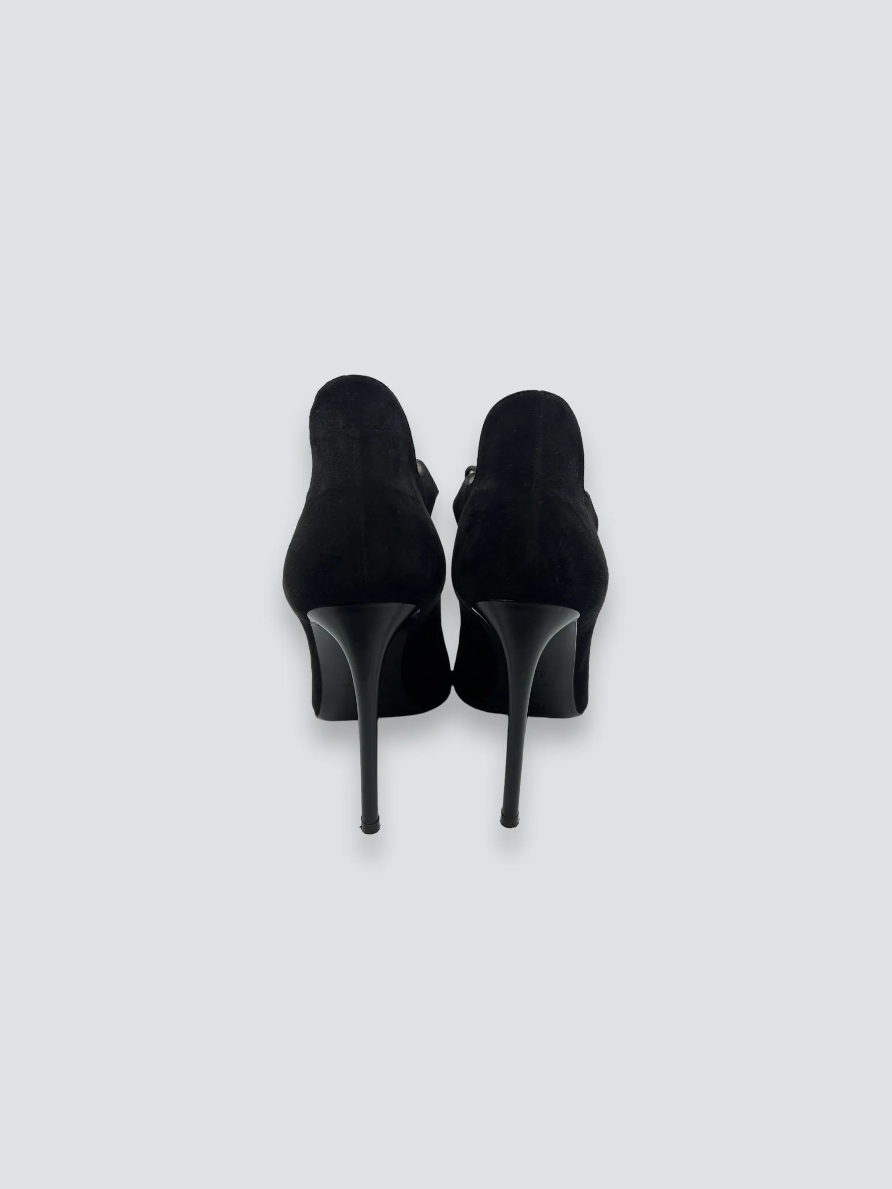 Roland Mouret Black Lace Up Suede Heels - UK 37.5