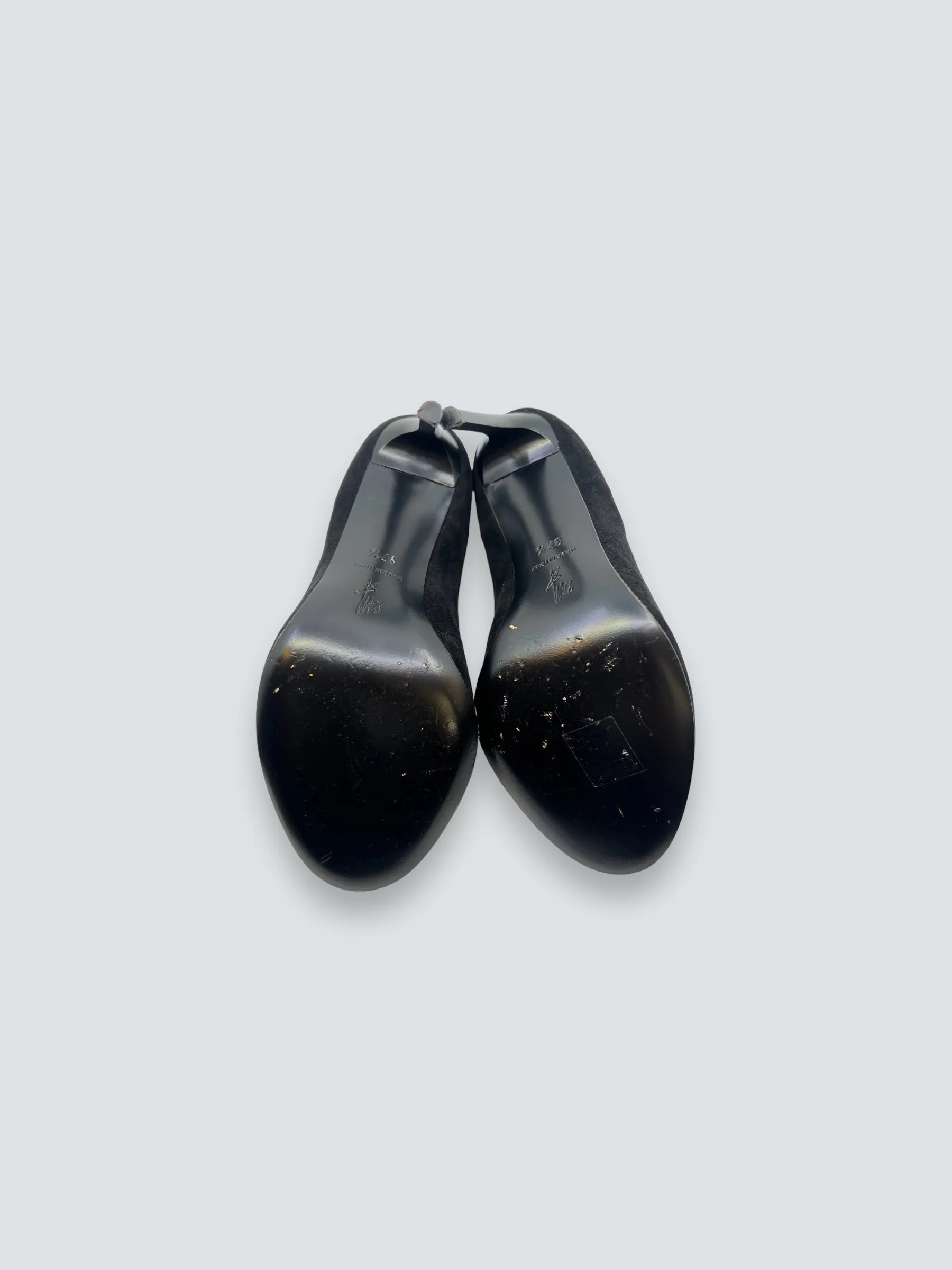 Roland Mouret Black Lace Up Suede Heels - UK 37.5