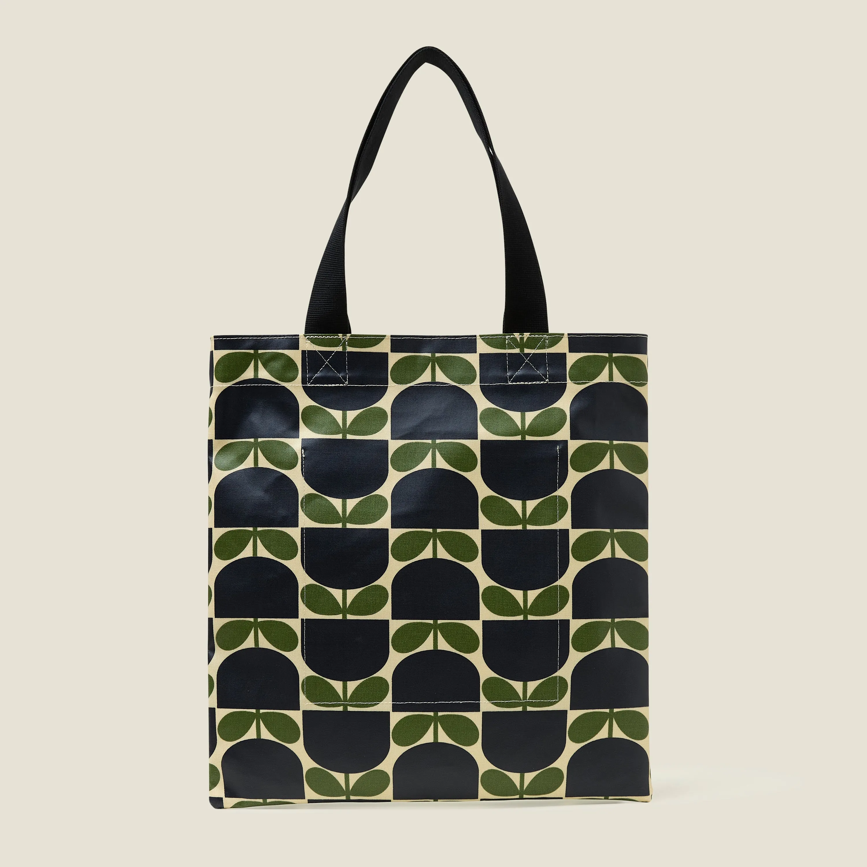 Rollaway Book Bag  - Block Flower Leaf