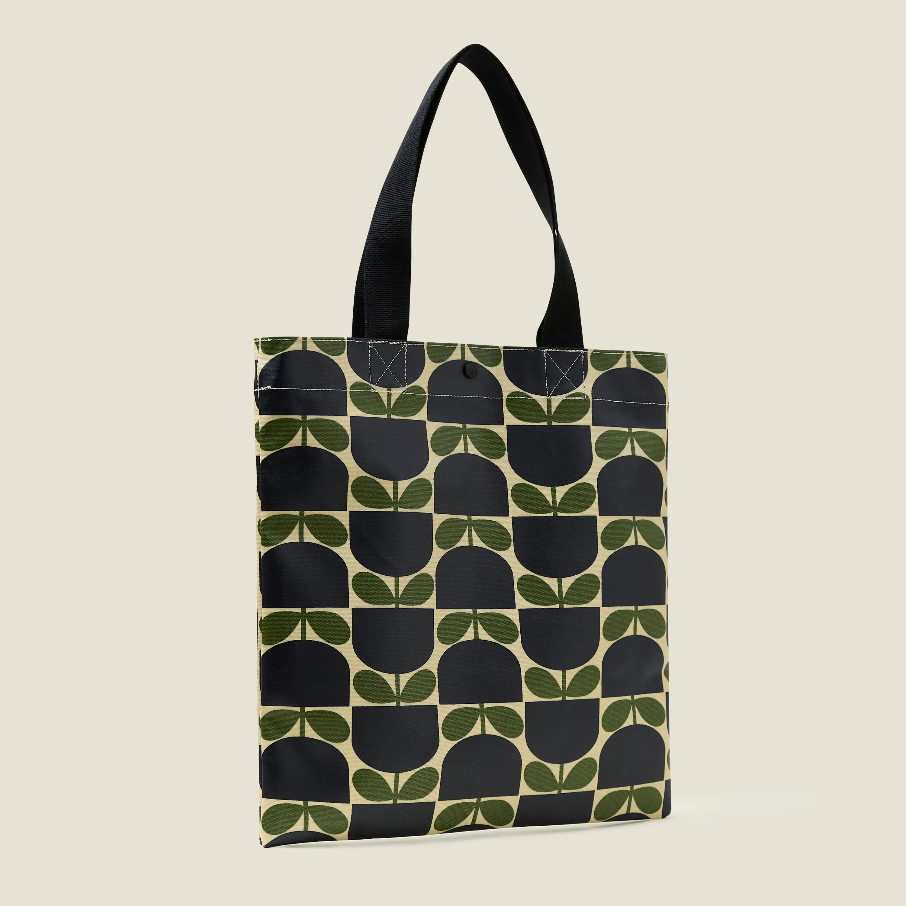 Rollaway Book Bag  - Block Flower Leaf