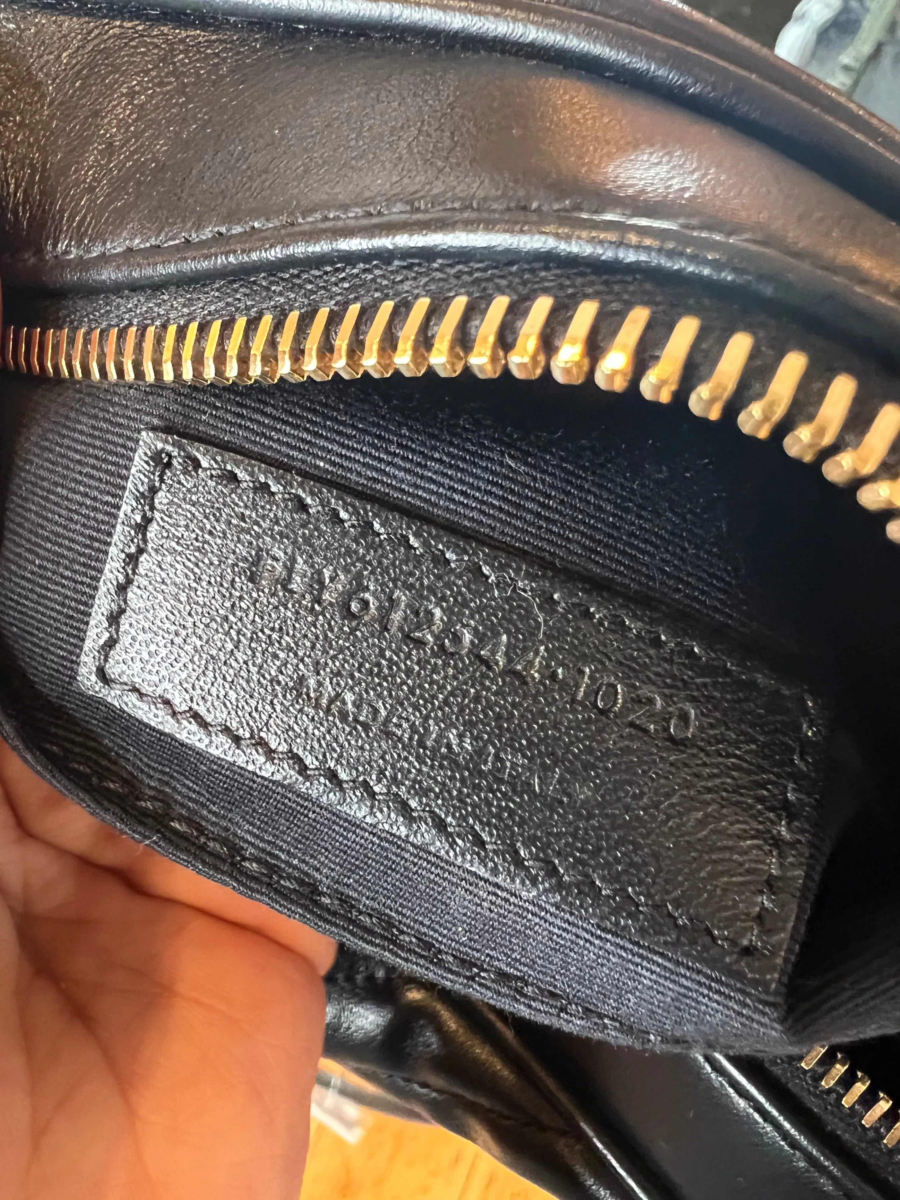 Saint Laurent Black Chevron Leather Lou Camera Bag