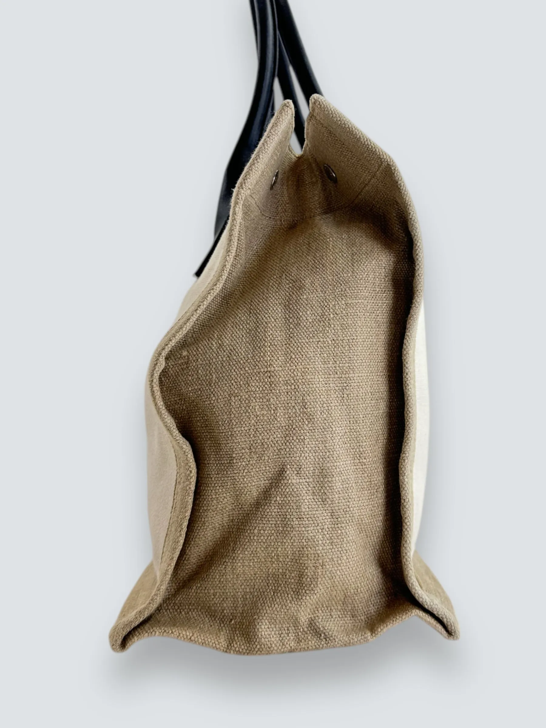 Saint Laurent Cream Canvas Rive Gauche Tote