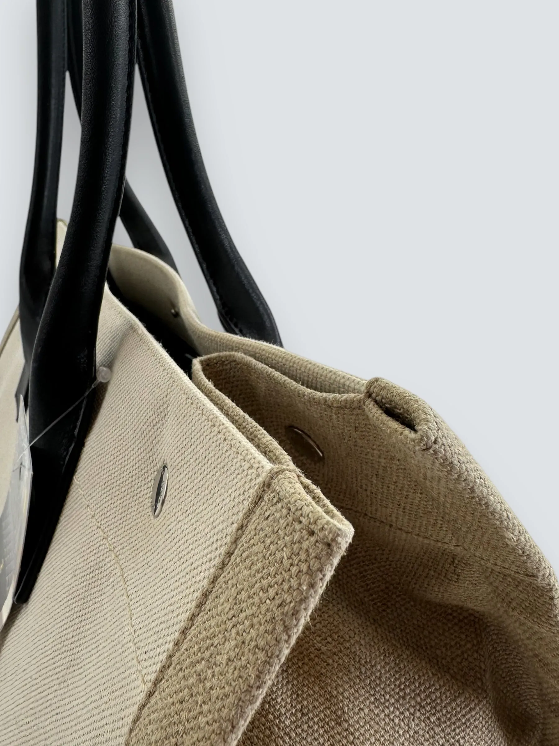 Saint Laurent Cream Canvas Rive Gauche Tote
