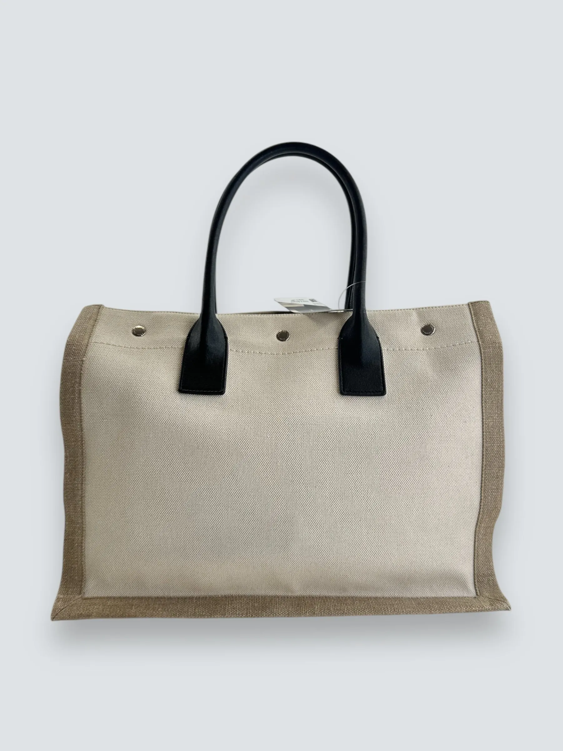 Saint Laurent Cream Canvas Rive Gauche Tote