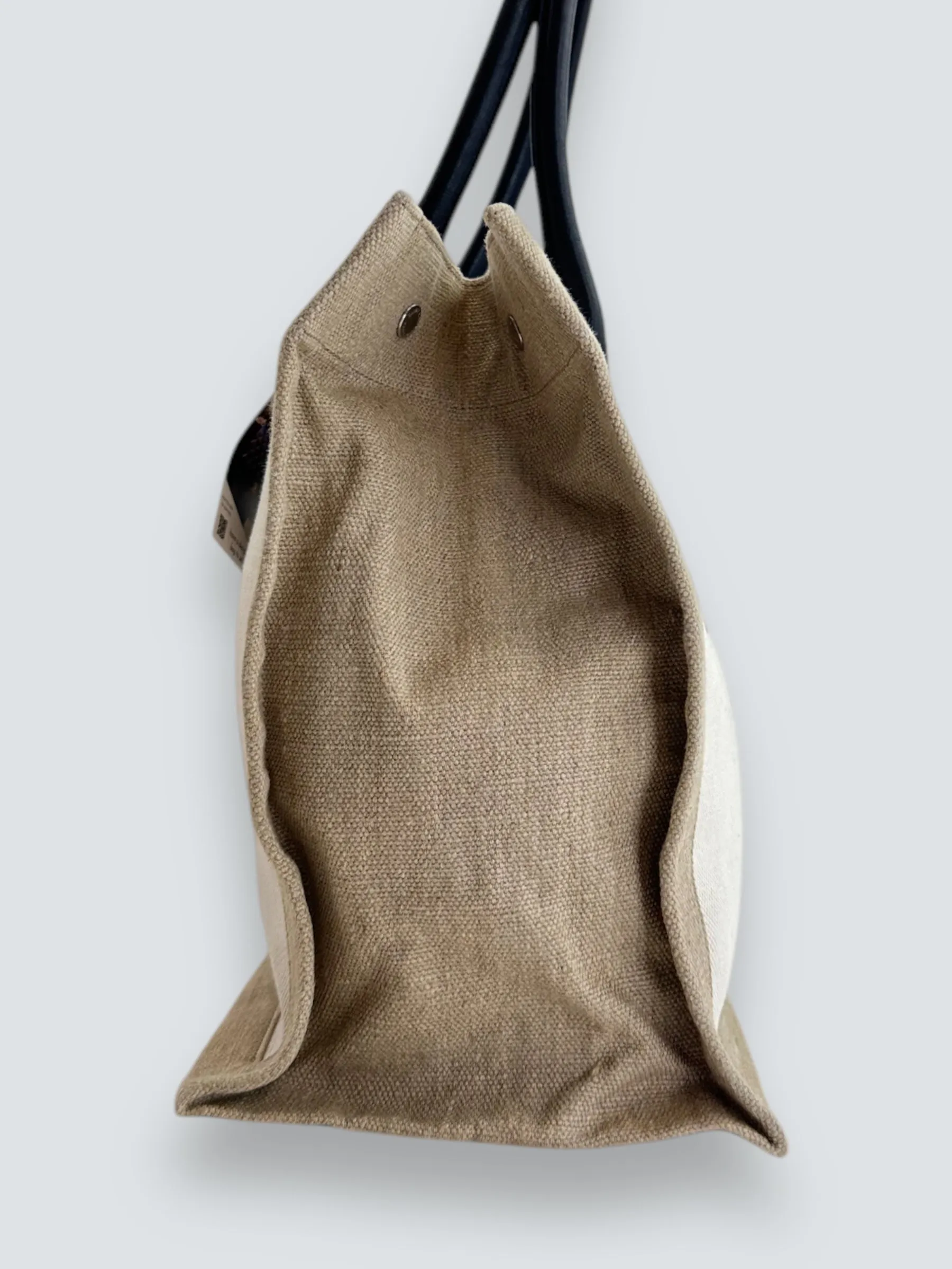 Saint Laurent Cream Canvas Rive Gauche Tote