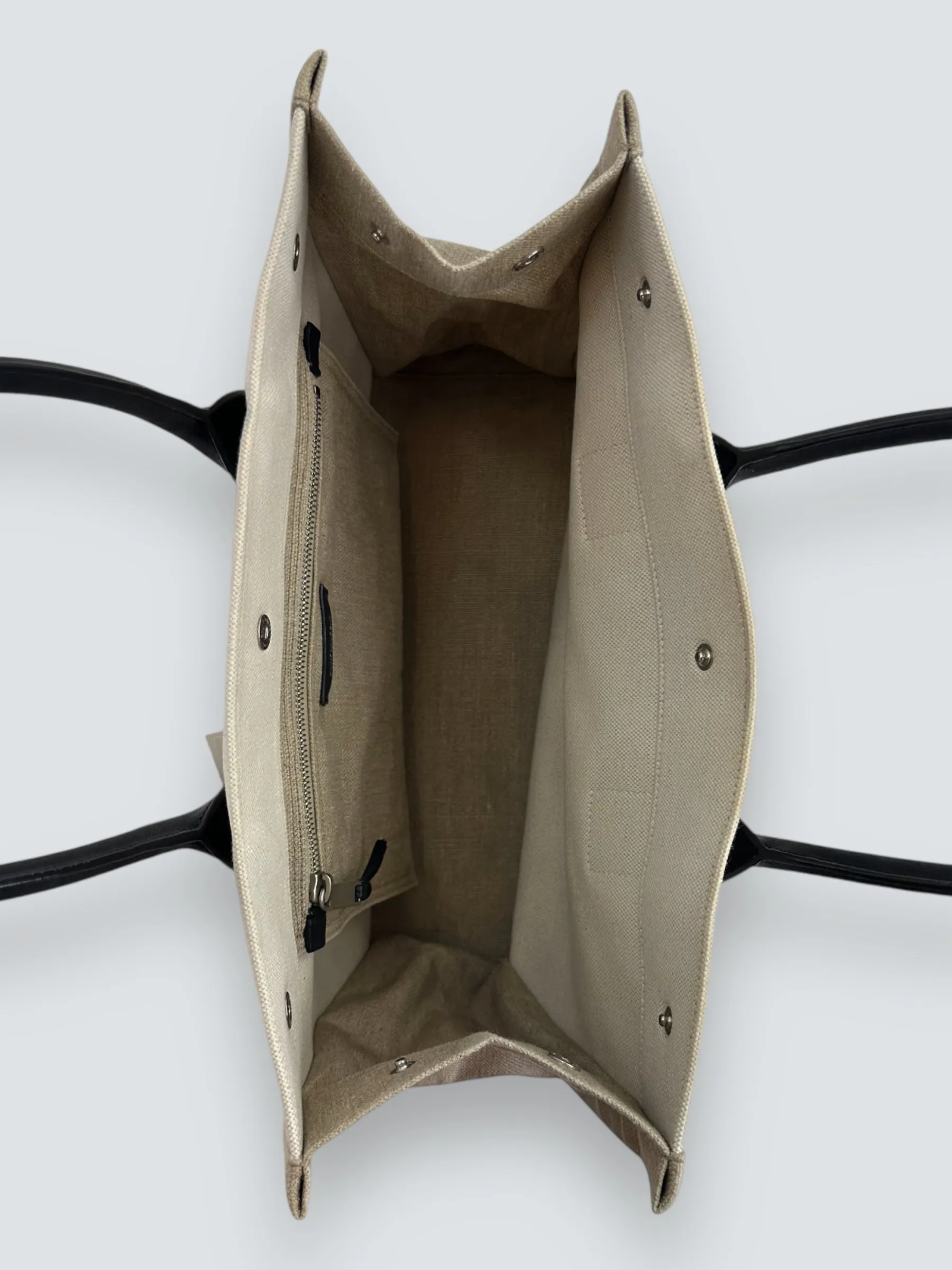 Saint Laurent Cream Canvas Rive Gauche Tote