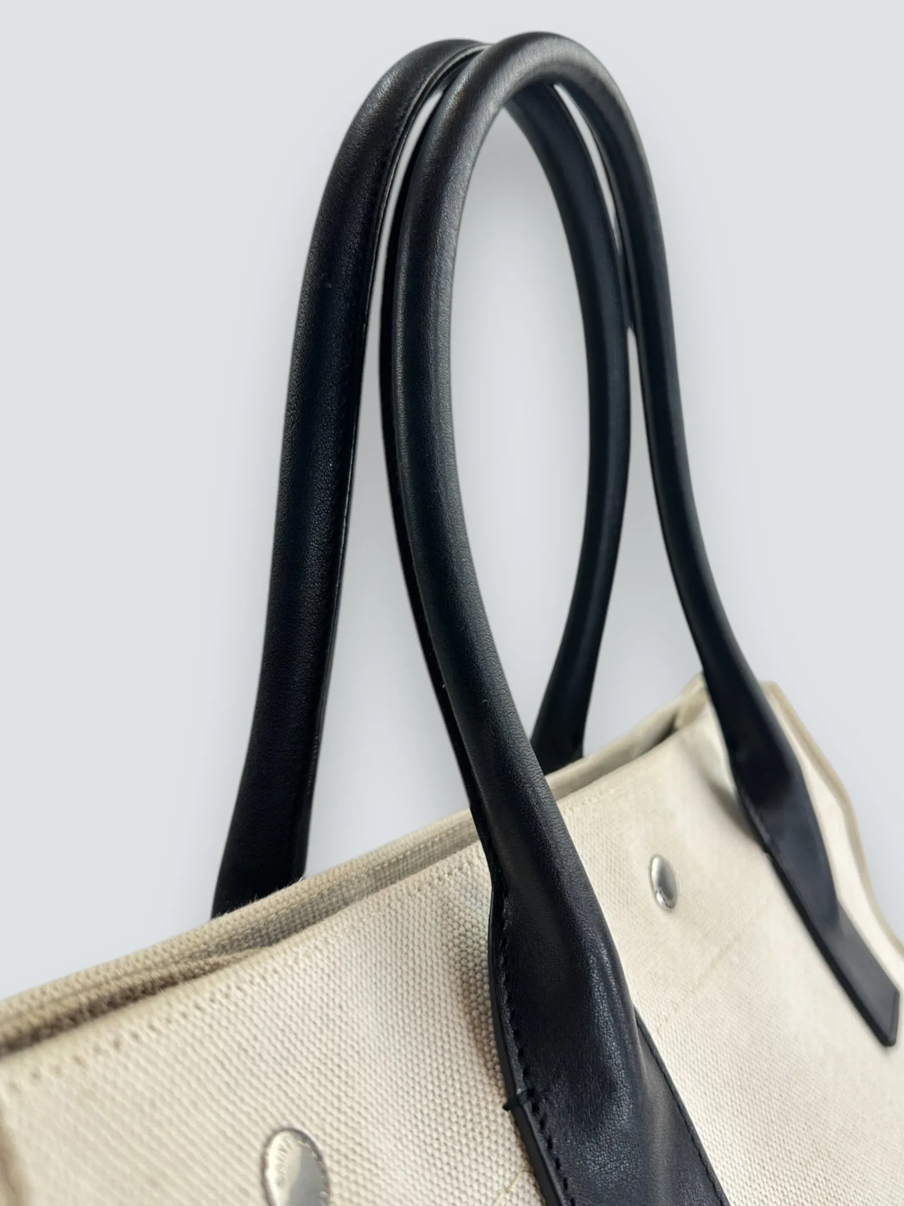 Saint Laurent Cream Canvas Rive Gauche Tote
