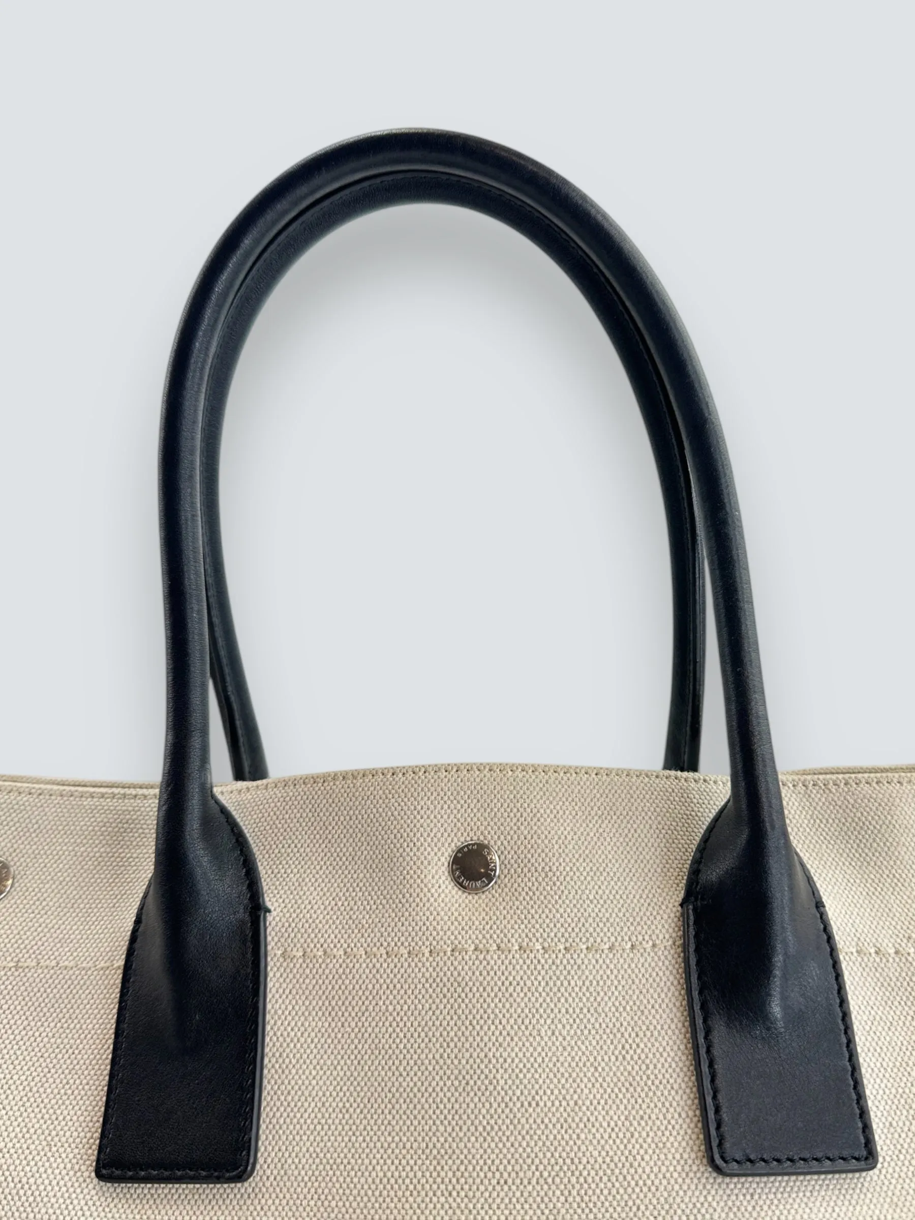 Saint Laurent Cream Canvas Rive Gauche Tote