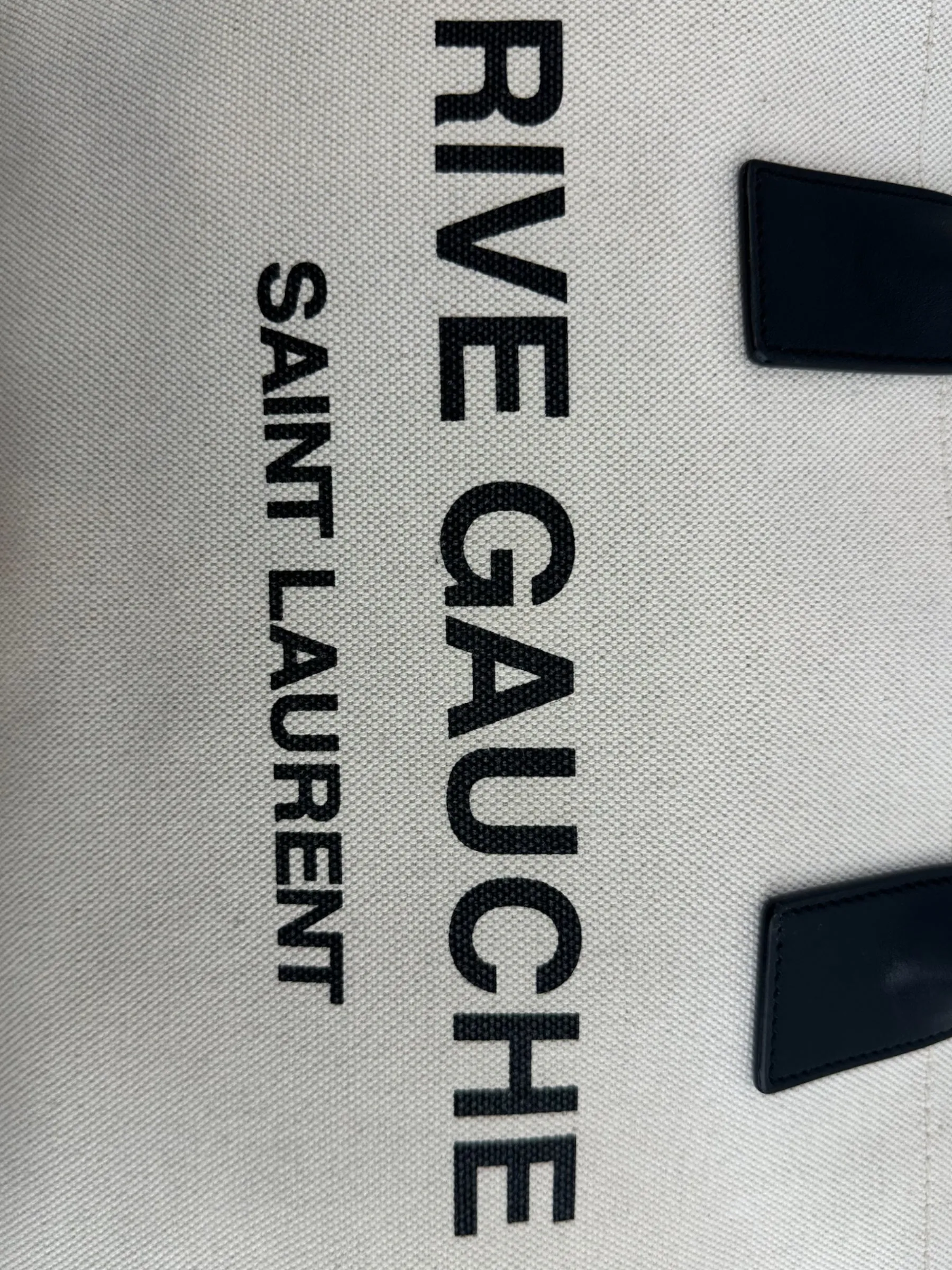 Saint Laurent Cream Canvas Rive Gauche Tote