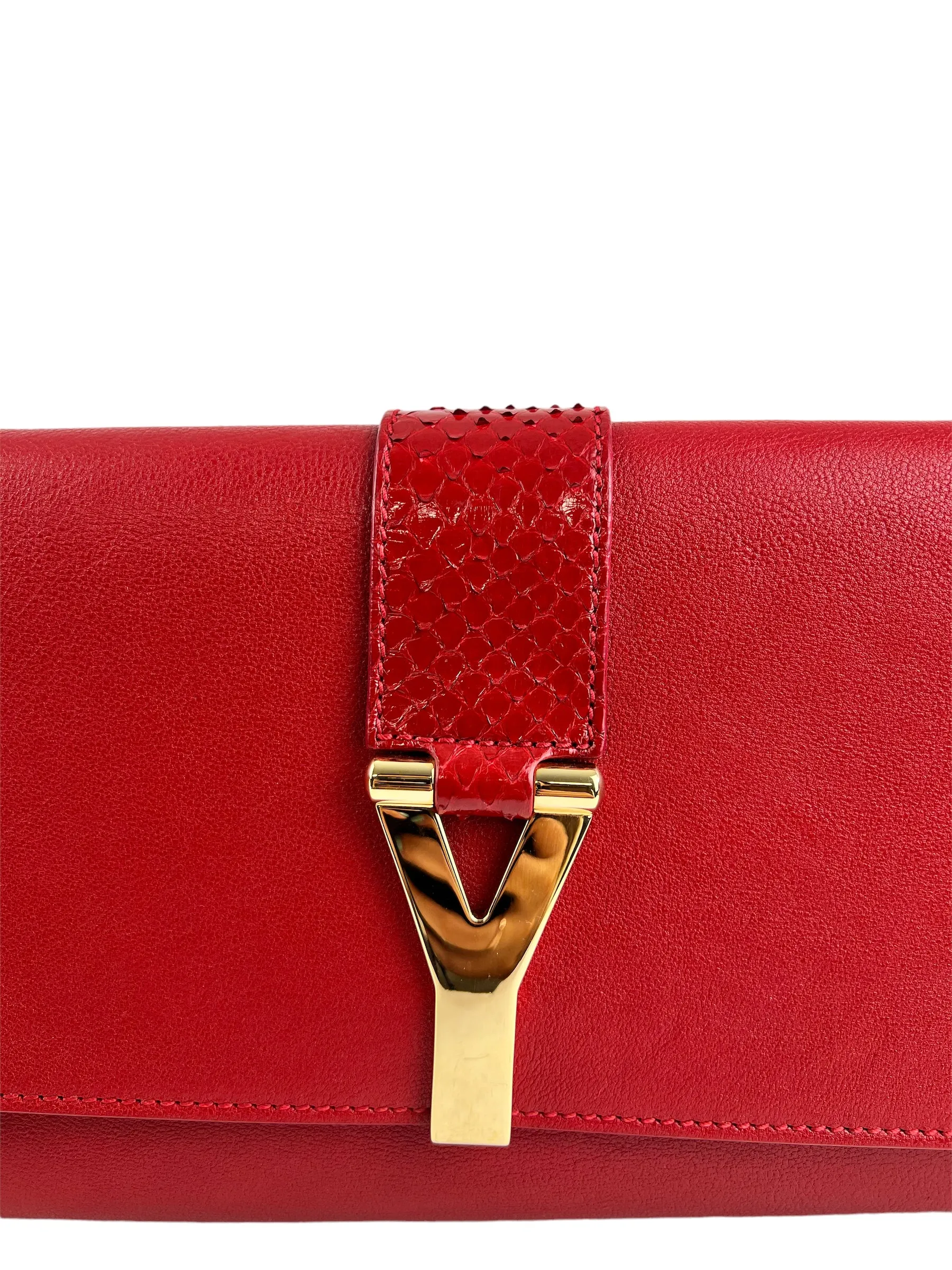 Saint Laurent Red Leather Clutch