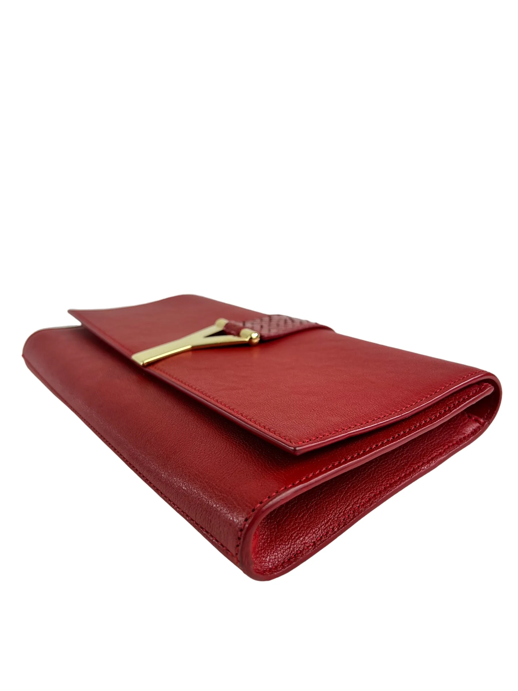 Saint Laurent Red Leather Clutch