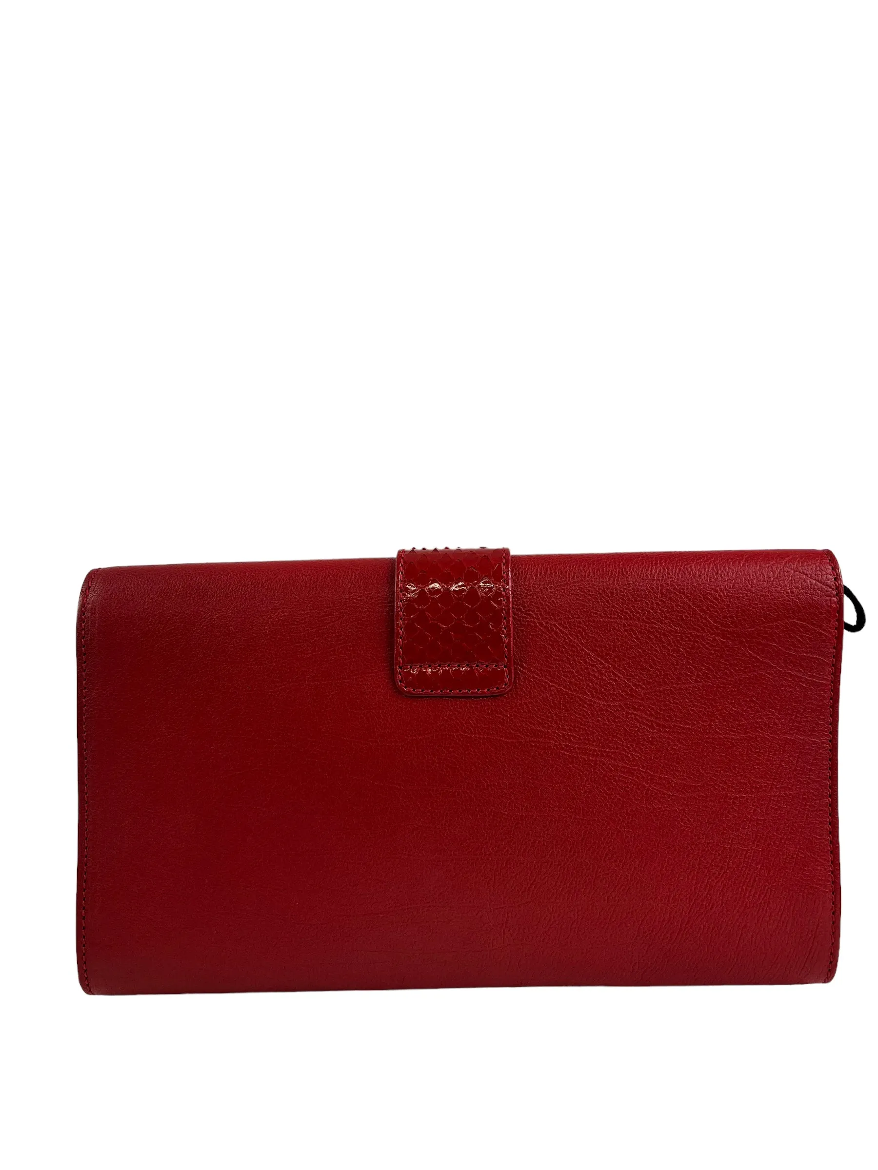 Saint Laurent Red Leather Clutch
