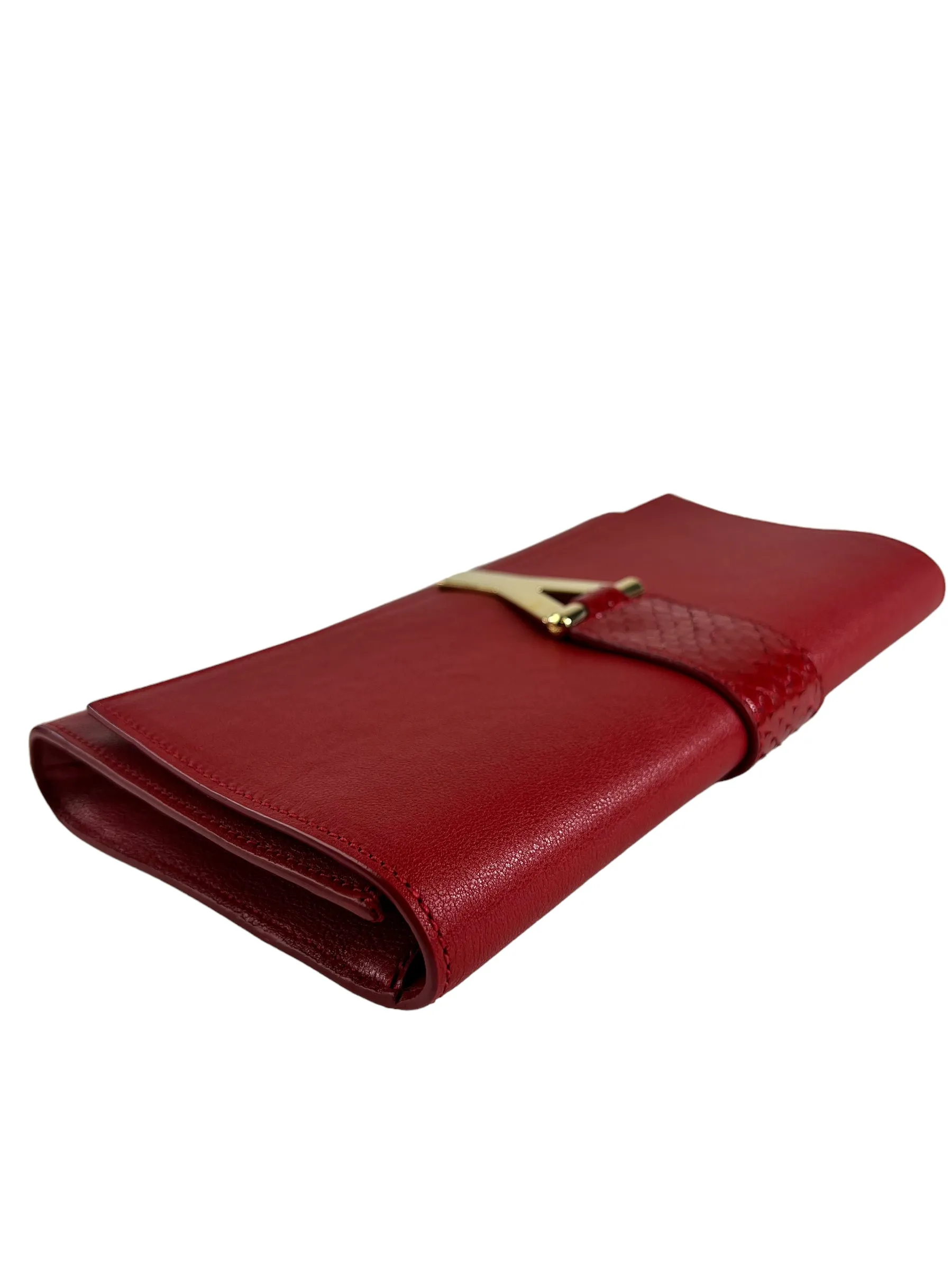 Saint Laurent Red Leather Clutch