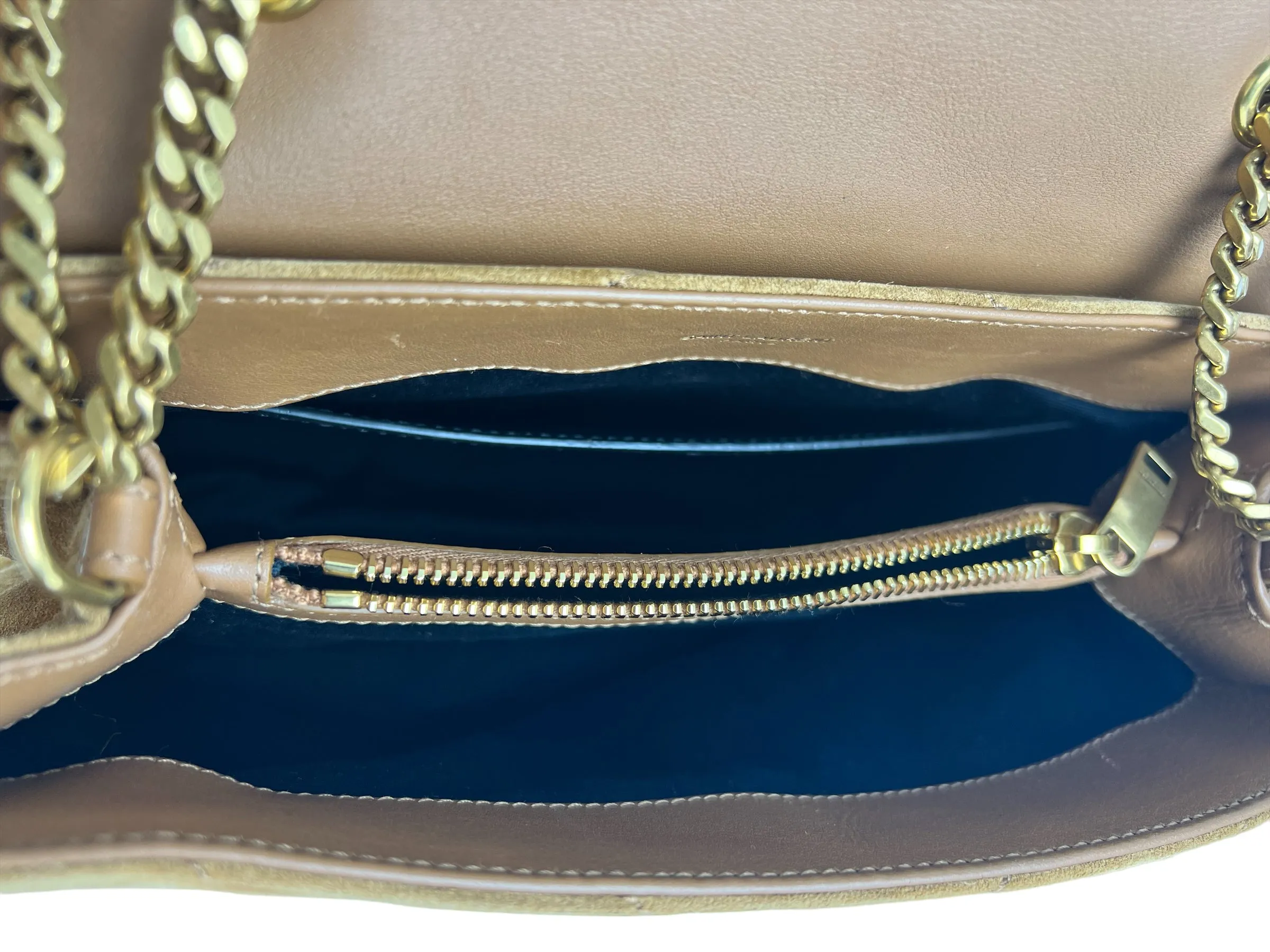 Saint Laurent Small Tan Suede LouLou Crossbody