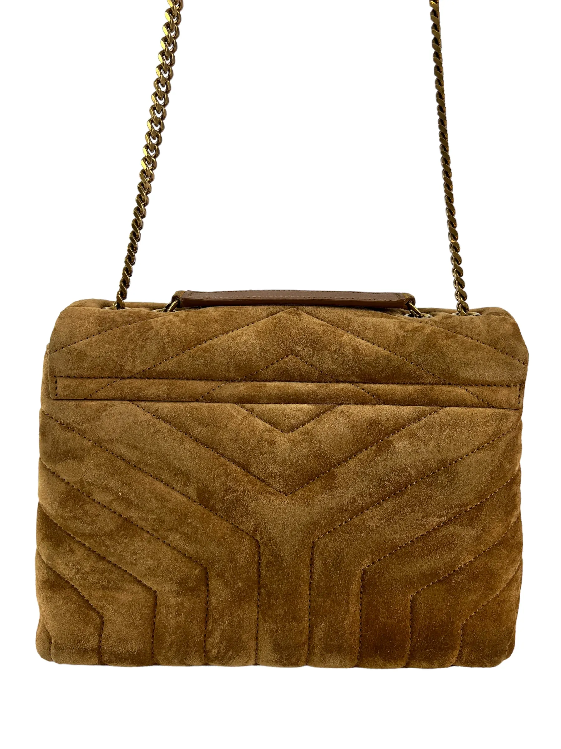 Saint Laurent Small Tan Suede LouLou Crossbody