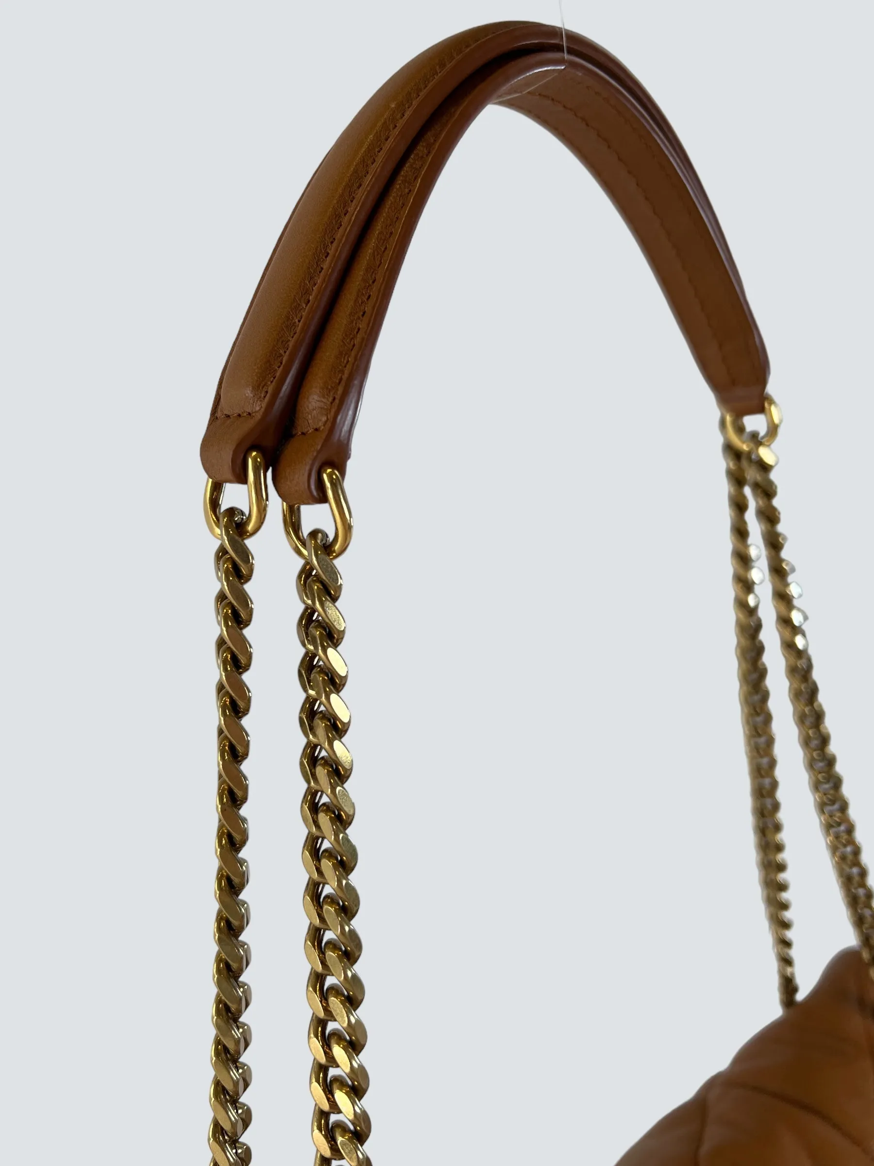 Saint Laurent Tan Nappa Leather Small Puffer Crossbody