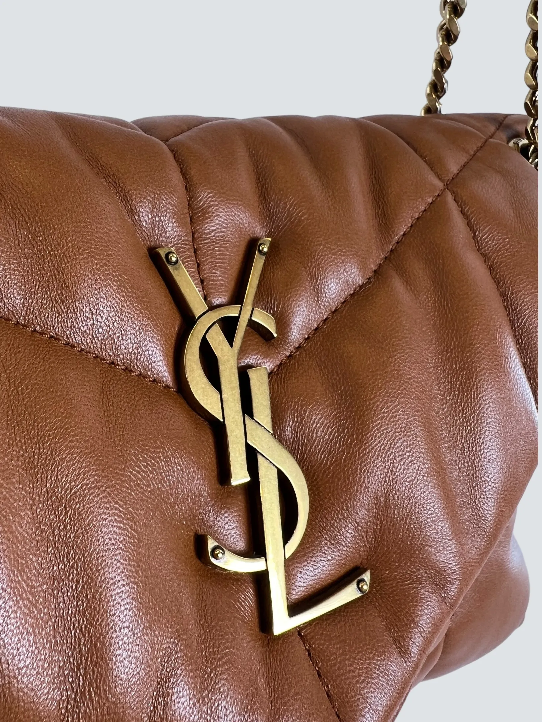 Saint Laurent Tan Nappa Leather Small Puffer Crossbody